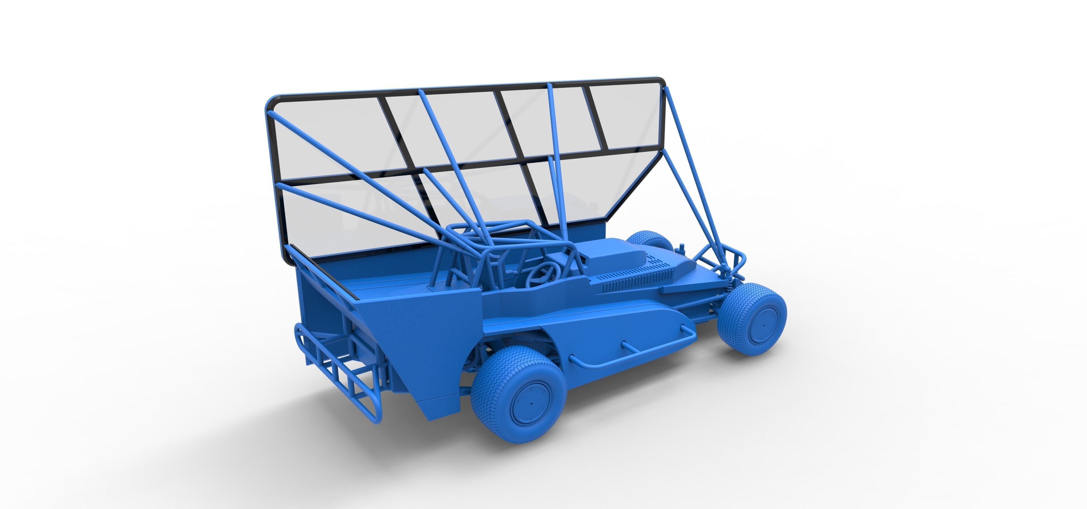 Northeast Dirt Modified stock car with side wing Scale 1 to 25 3D print model_47