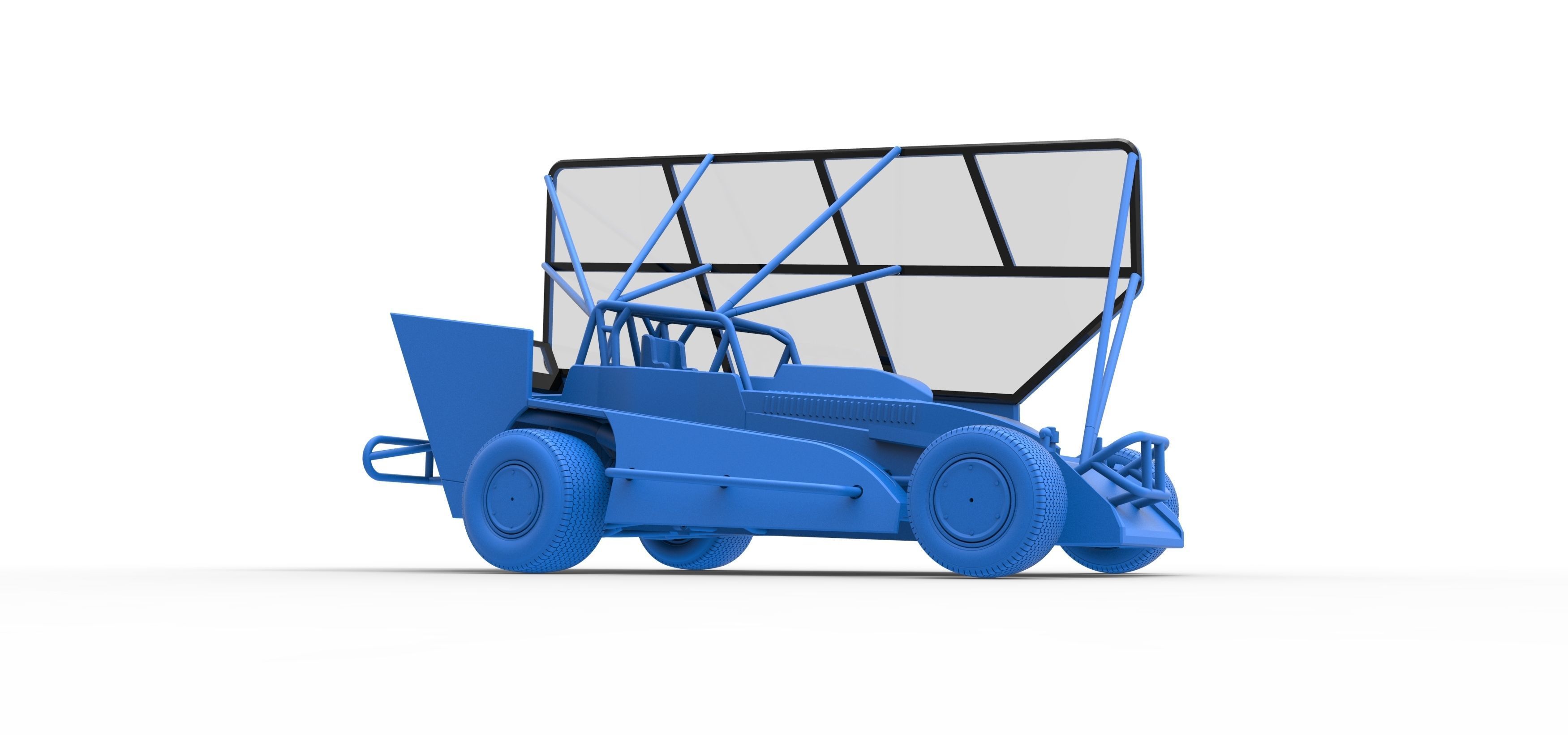 Northeast Dirt Modified stock car with side wing Scale 1 to 25 3D print model_52