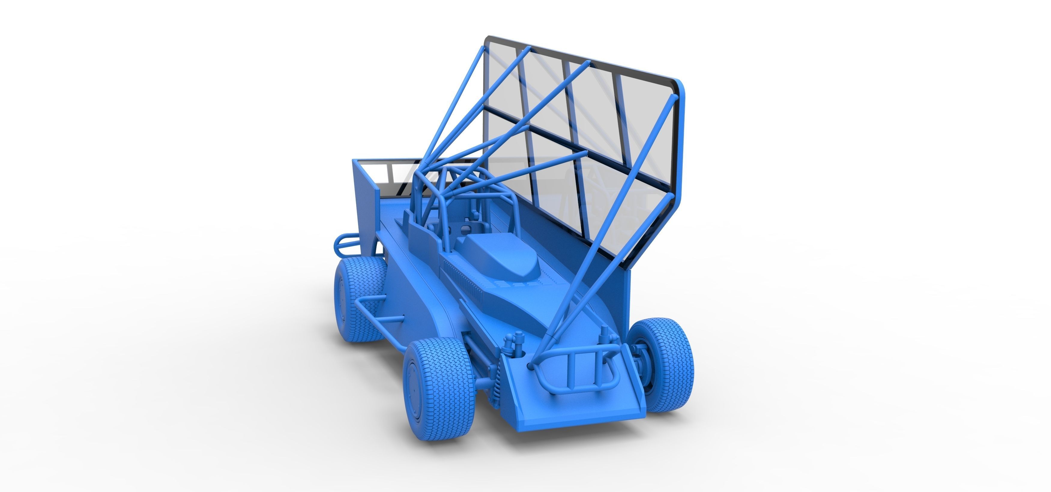 Northeast Dirt Modified stock car with side wing Scale 1 to 25 3D print model_53