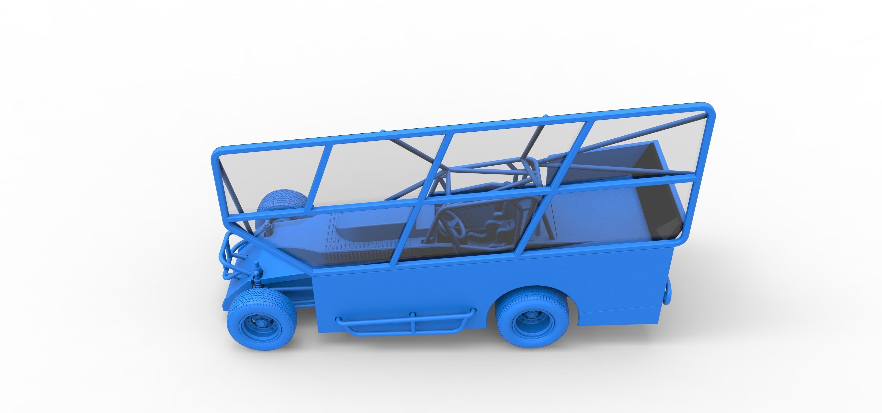 Northeast Dirt Modified stock car with side wing Scale 1 to 25 3D print model_37