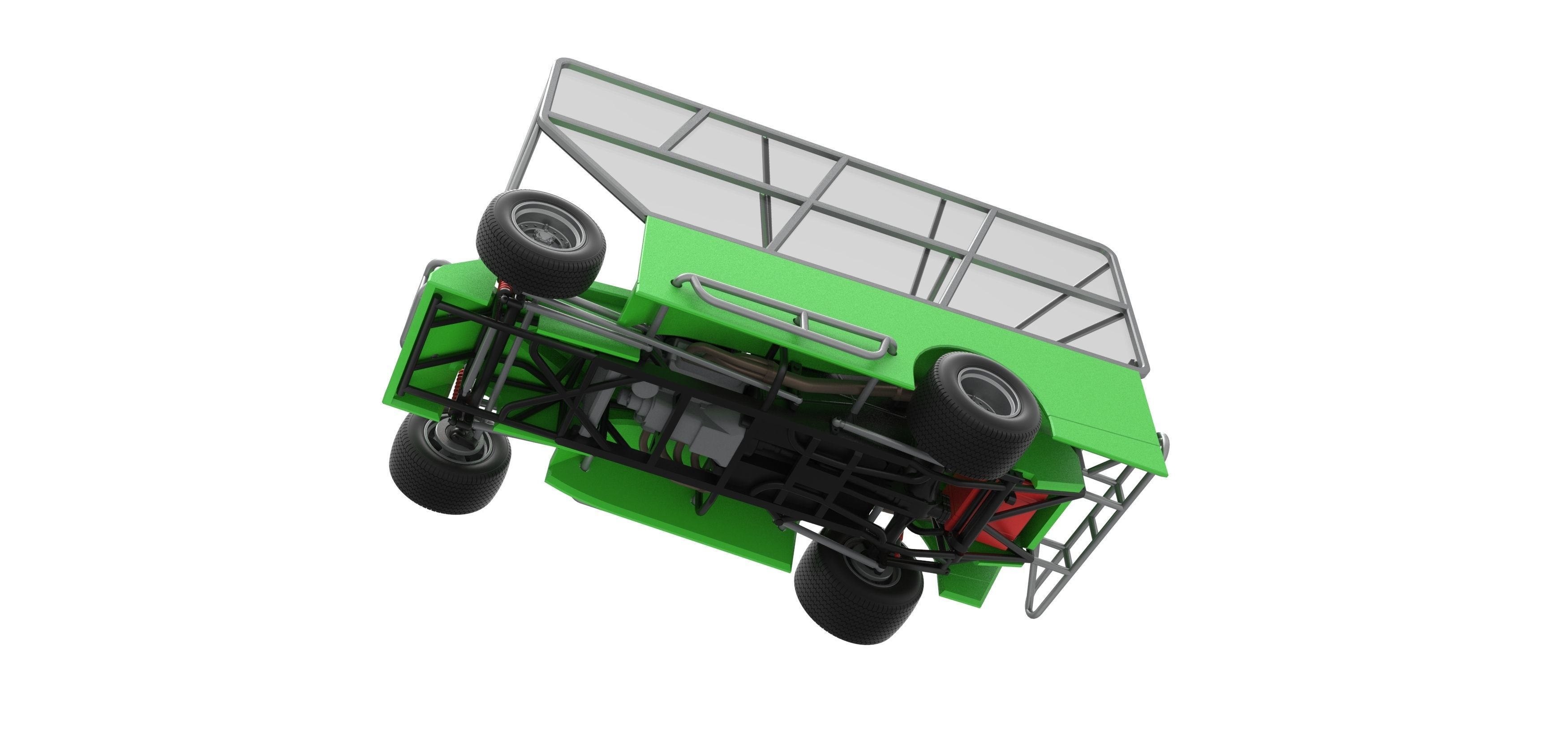 Northeast Dirt Modified stock car with side wing Scale 1 to 25 3D print model_3