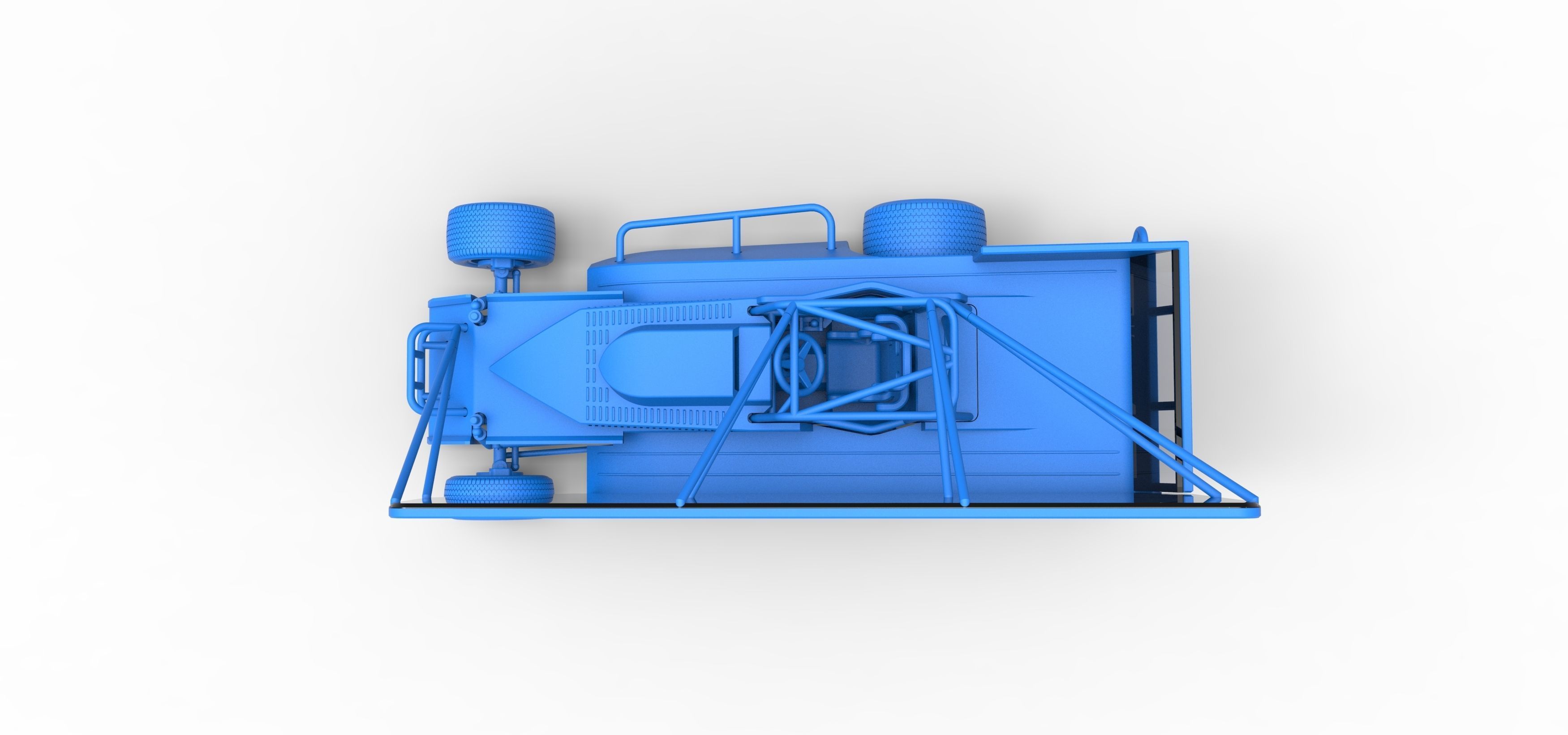 Northeast Dirt Modified stock car with side wing Scale 1 to 25 3D print model_38