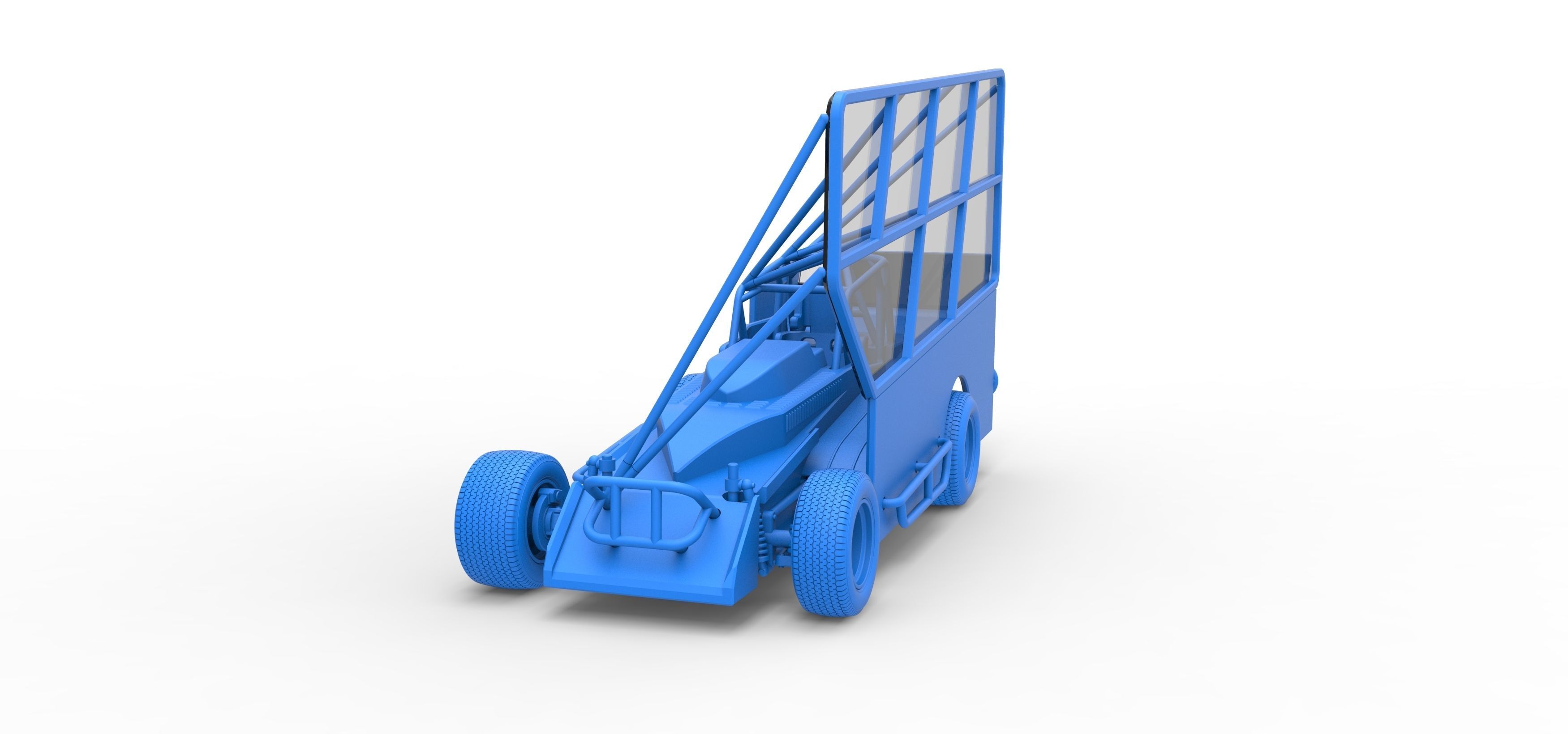 Northeast Dirt Modified stock car with side wing Scale 1 to 25 3D print model_32