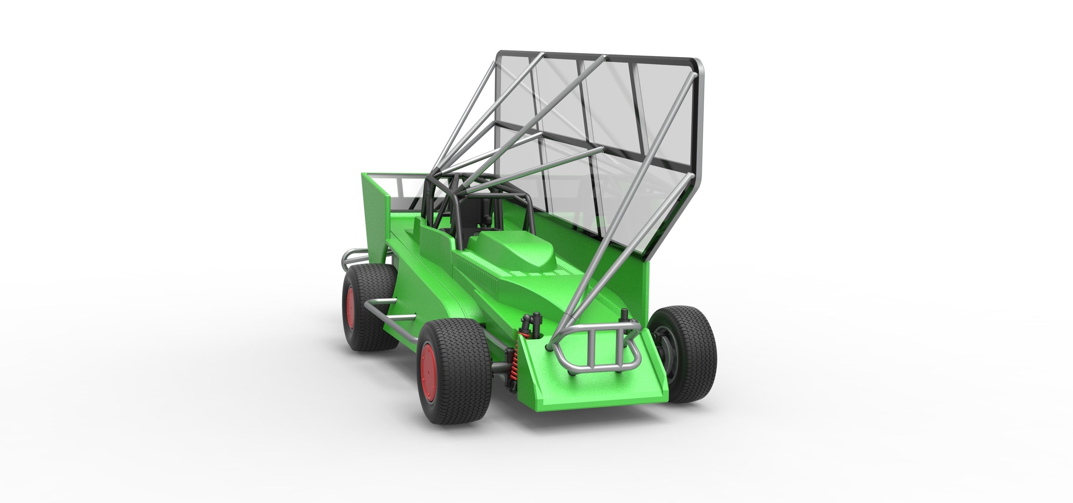 Northeast Dirt Modified stock car with side wing Scale 1 to 25 3D print model_26