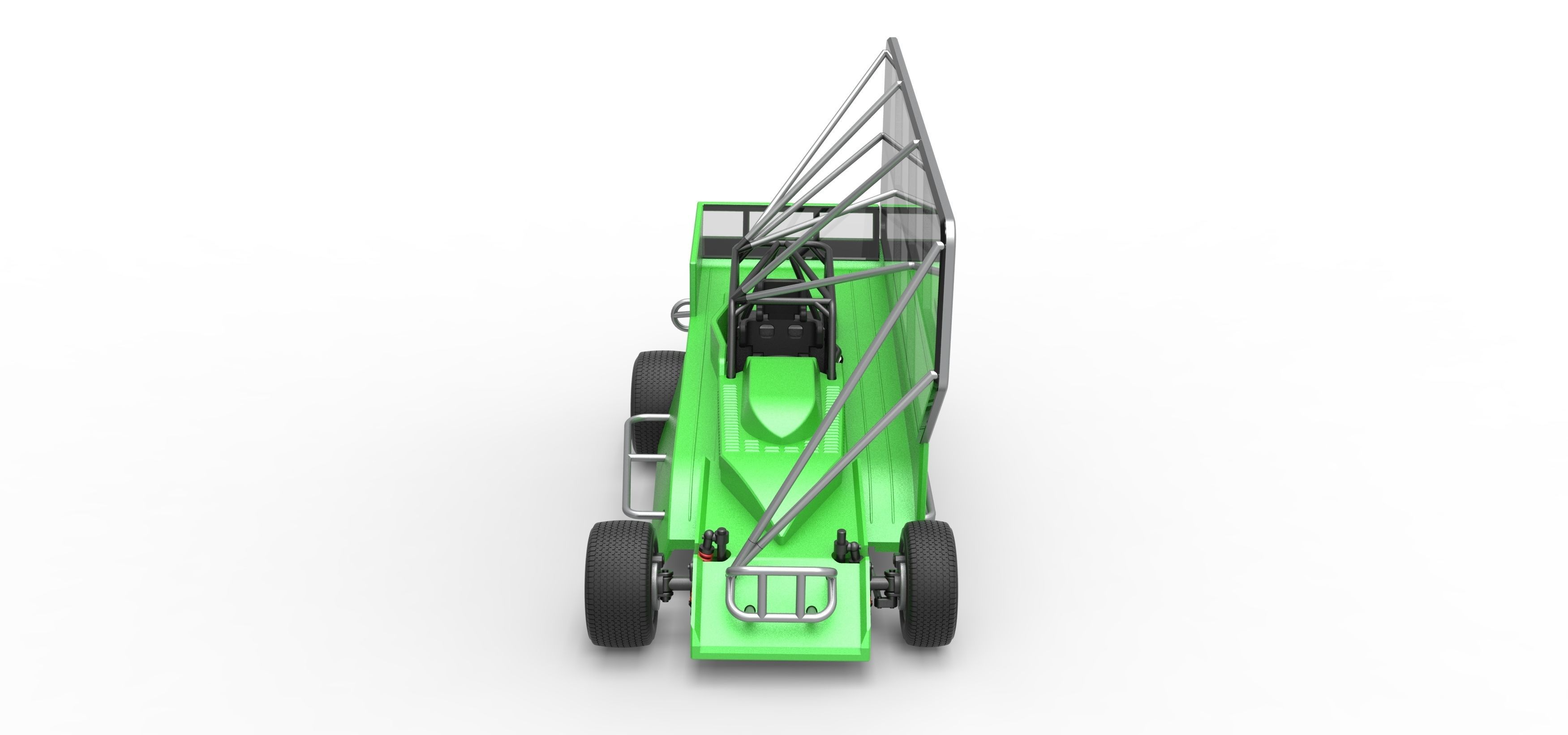 Northeast Dirt Modified stock car with side wing Scale 1 to 25 3D print model_8