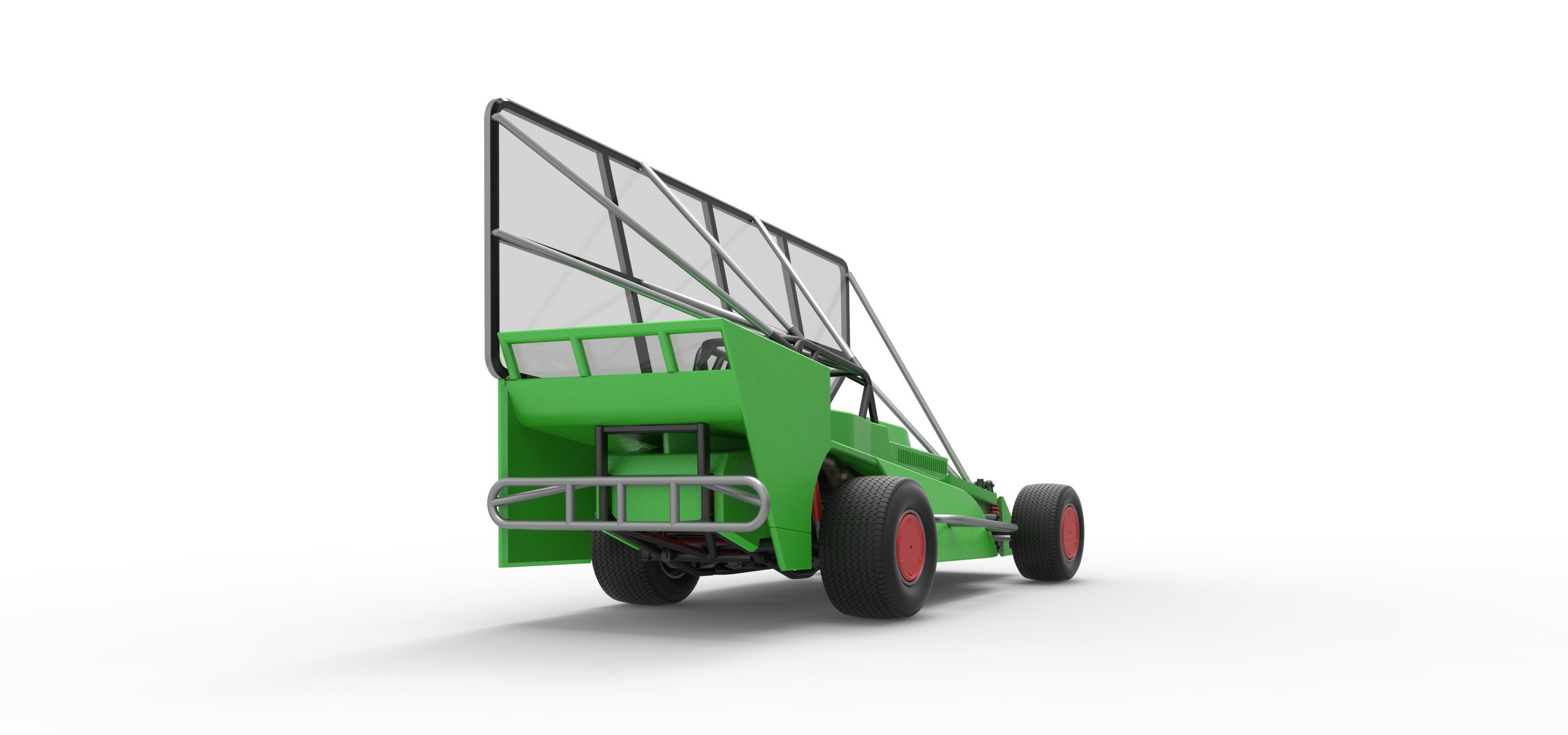 Northeast Dirt Modified stock car with side wing Scale 1 to 25 3D print model_19