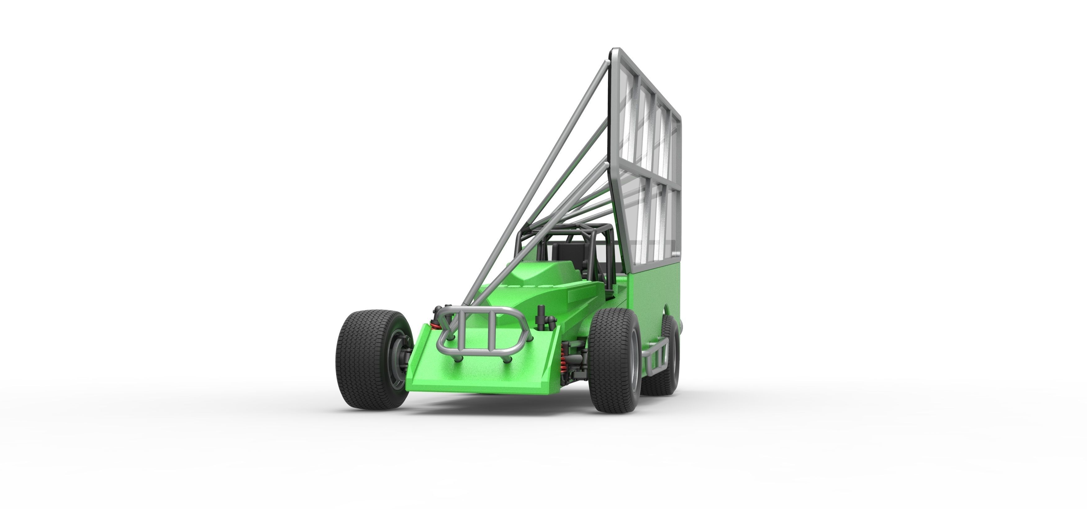 Northeast Dirt Modified stock car with side wing Scale 1 to 25 3D print model_6