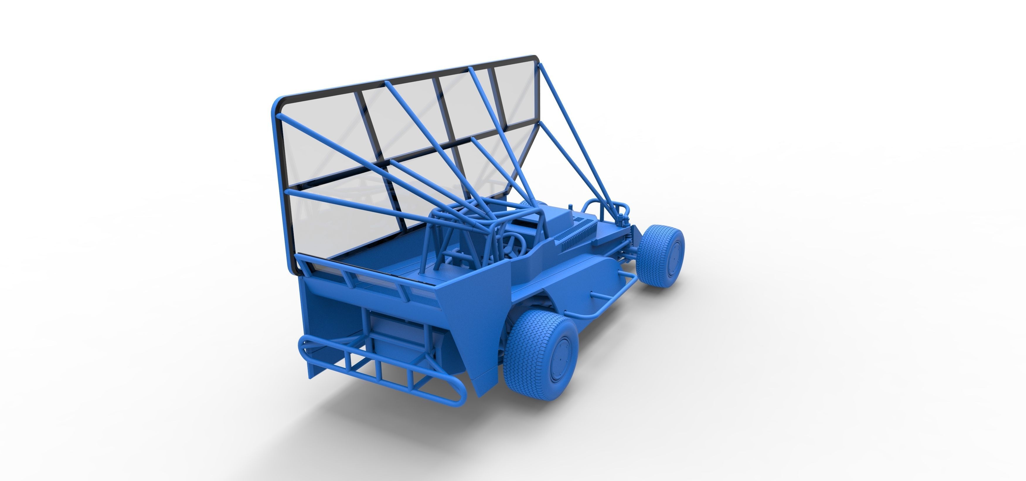 Northeast Dirt Modified stock car with side wing Scale 1 to 25 3D print model_45