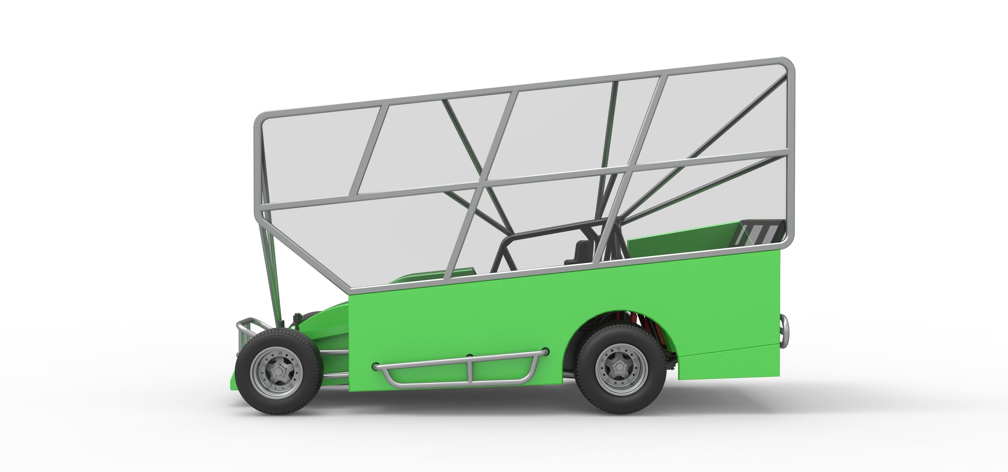 Northeast Dirt Modified stock car with side wing Scale 1 to 25 3D print model_9