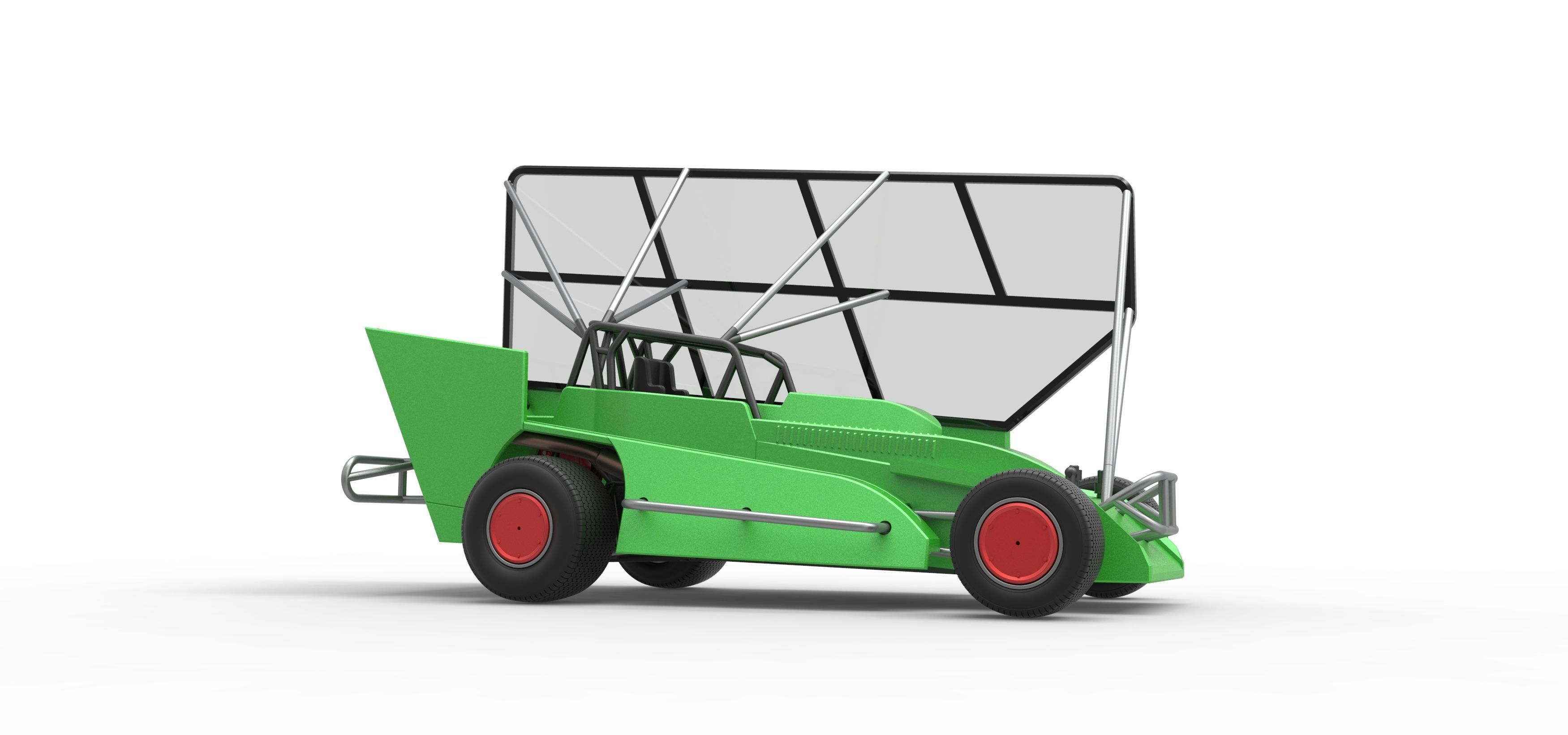 Northeast Dirt Modified stock car with side wing Scale 1 to 25 3D print model_25