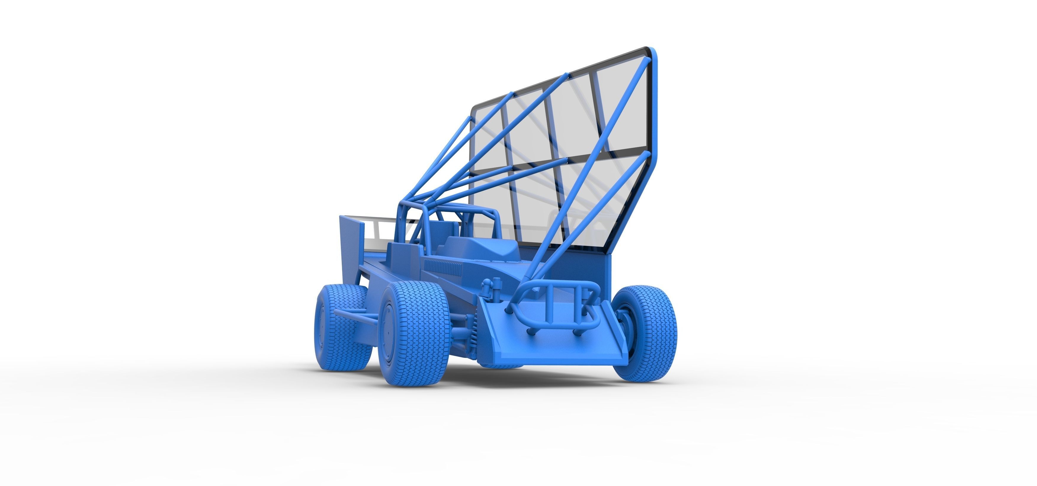 Northeast Dirt Modified stock car with side wing Scale 1 to 25 3D print model_54