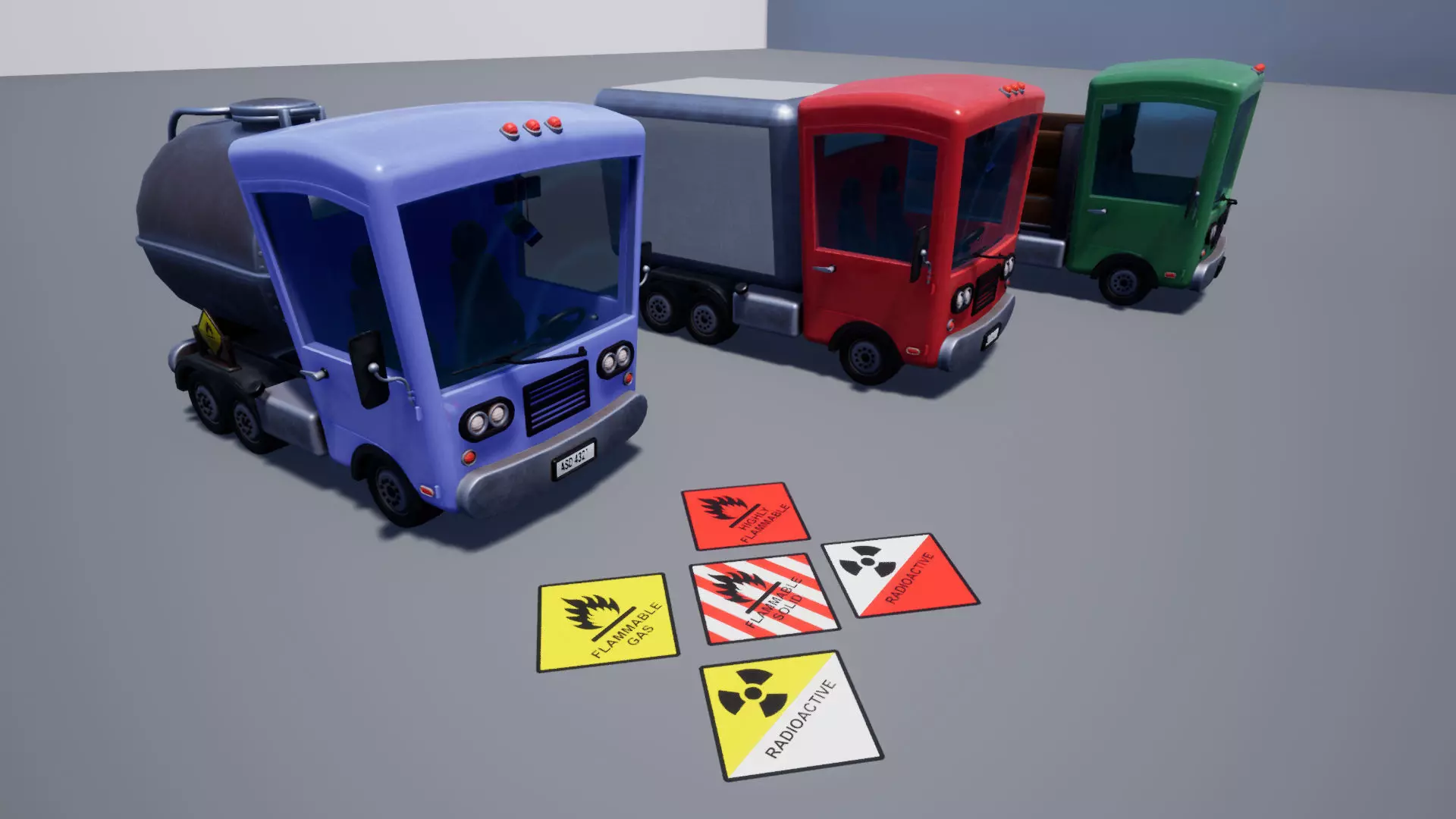 Stylized Truck Pack Low-poly 3D model_0