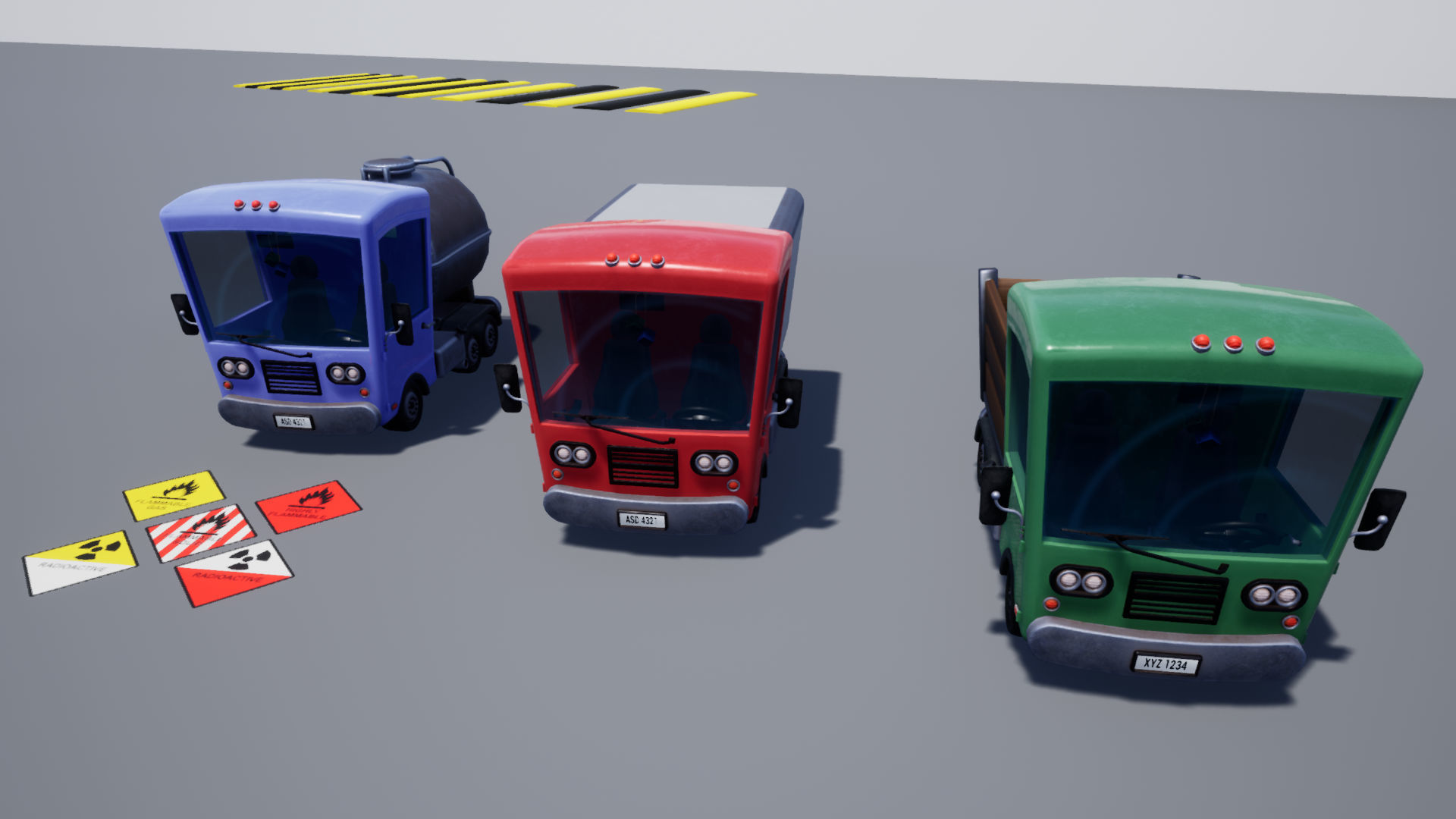Stylized Truck Pack Low-poly 3D model_14