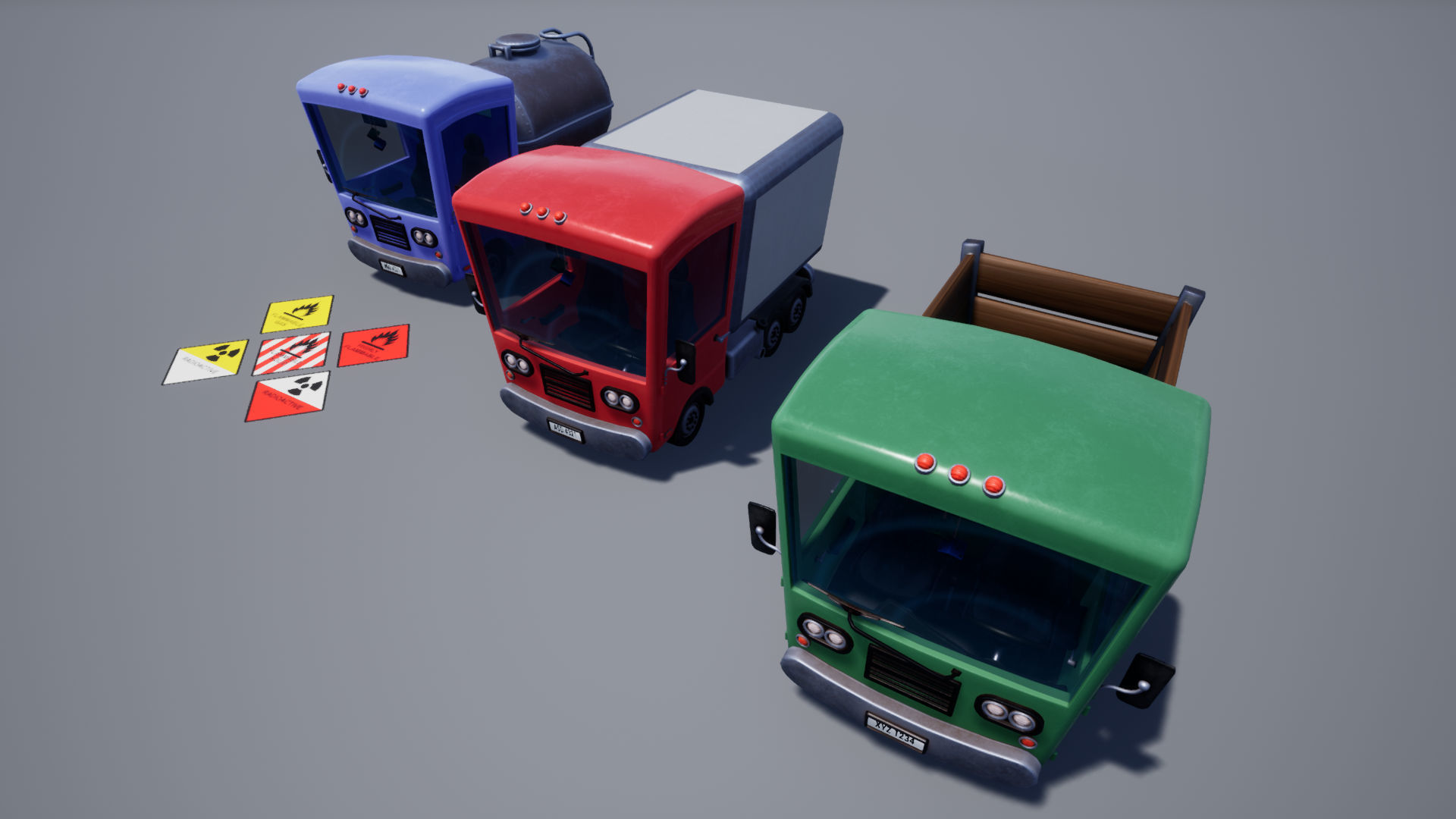Stylized Truck Pack Low-poly 3D model_7