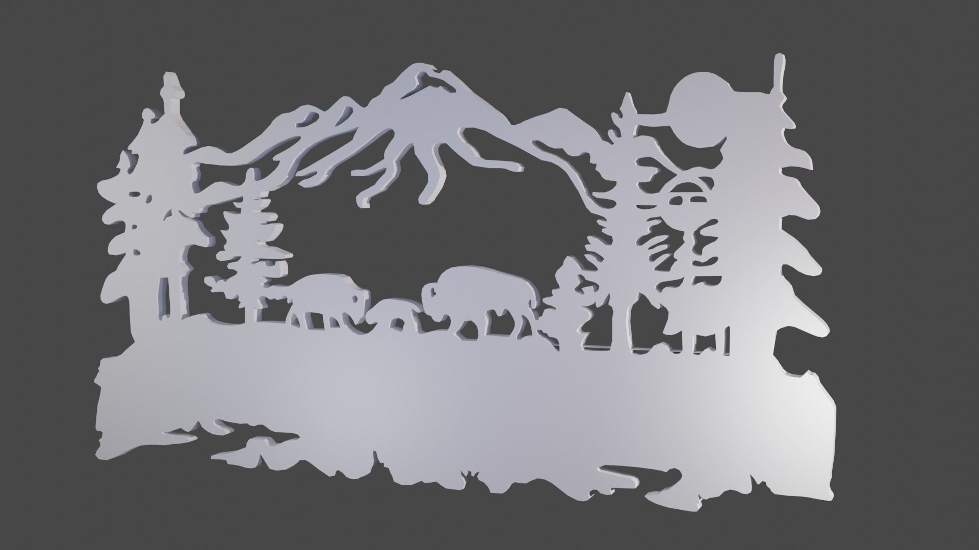 decoracion pared bufalo 3D print model_3