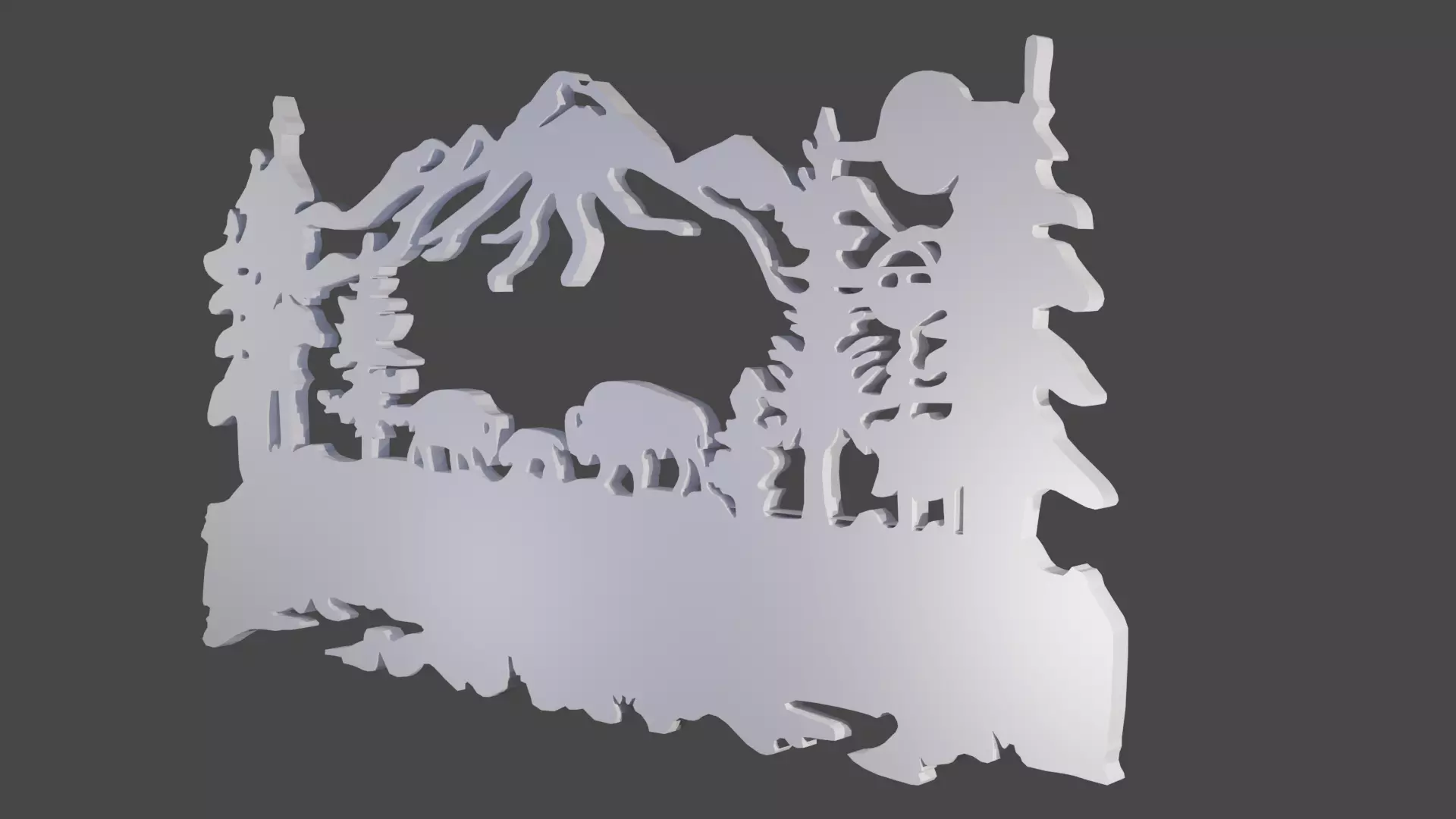 decoracion pared bufalo 3D print model_0