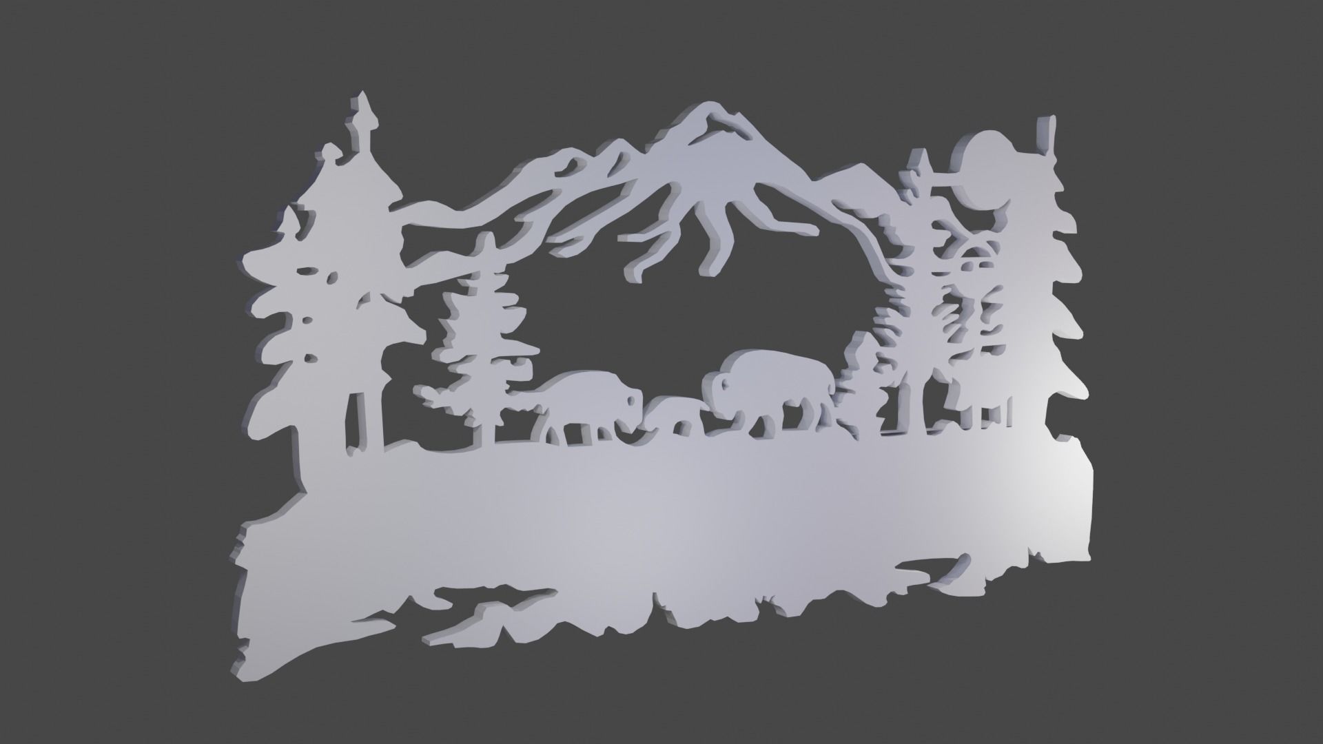 decoracion pared bufalo 3D print model_5