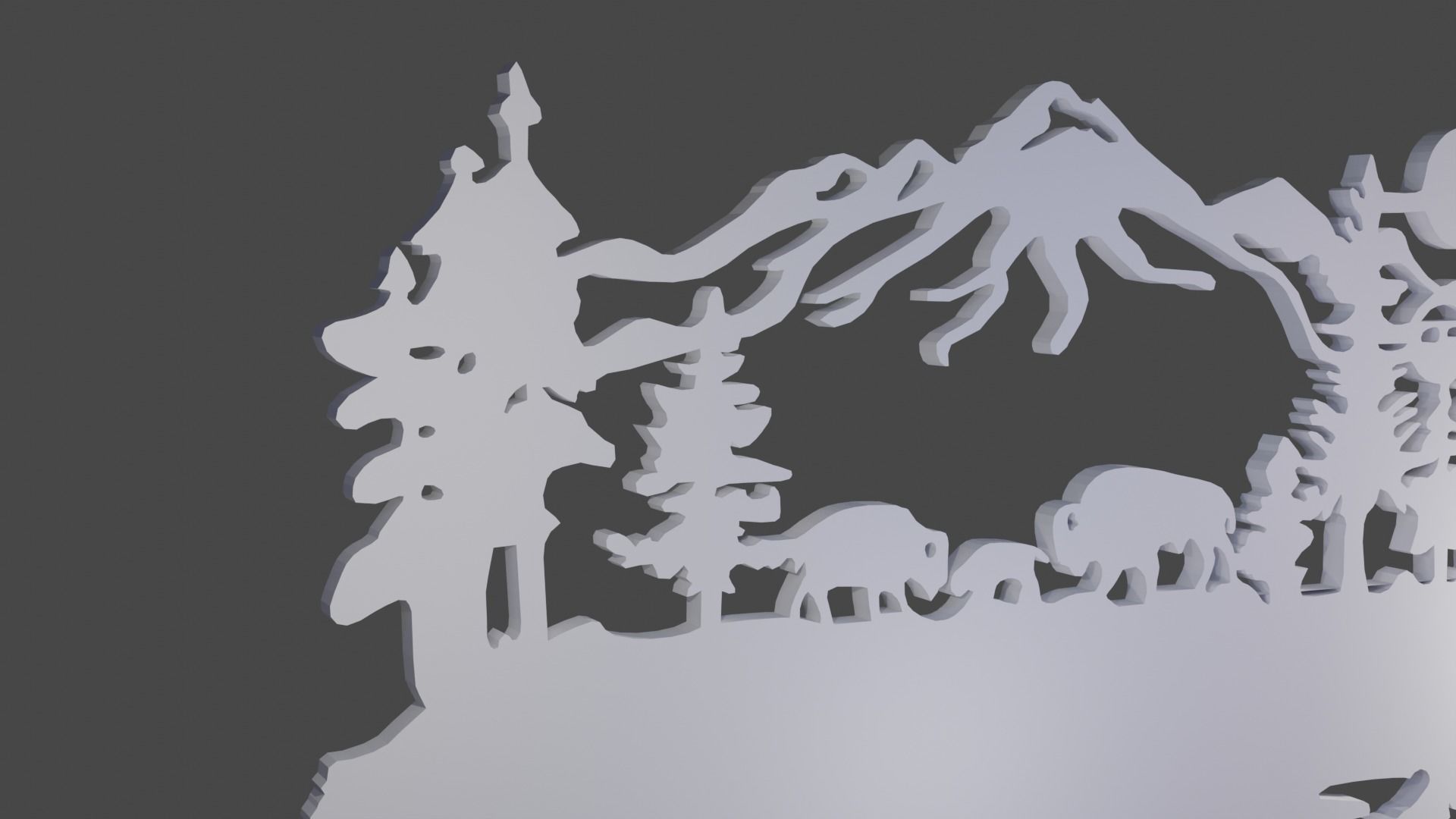 decoracion pared bufalo 3D print model_4