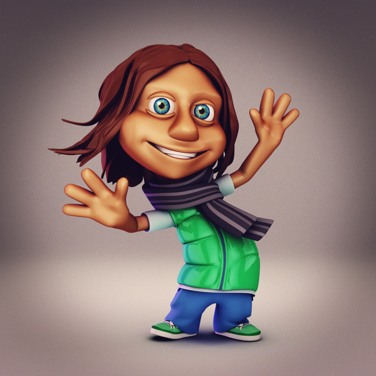 Kid 2 rigged 3D model_3