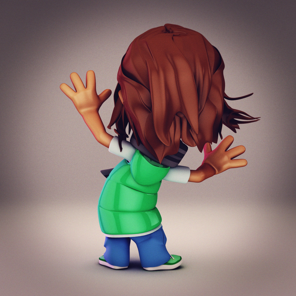 Kid 2 rigged 3D model_2