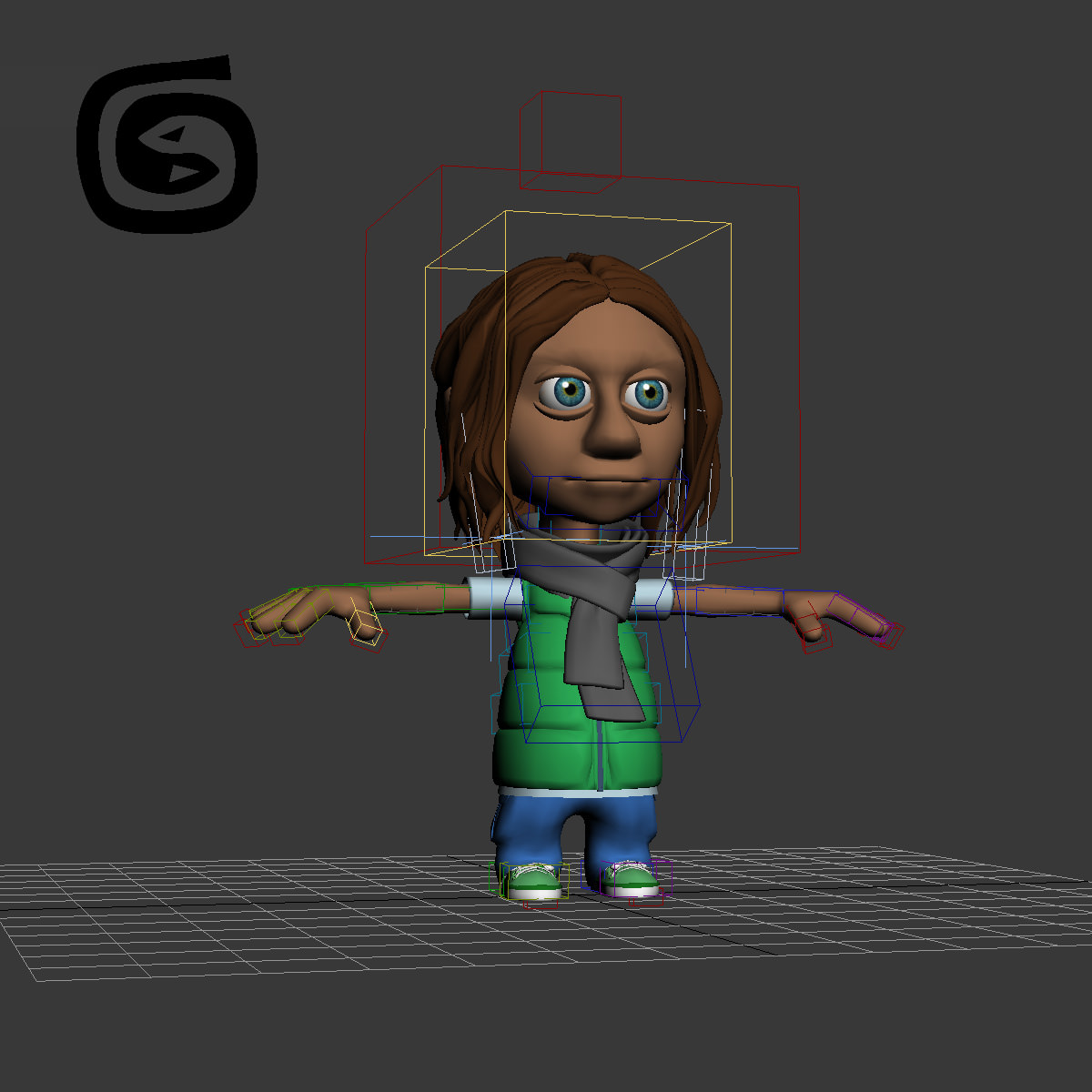 Kid 2 rigged 3D model_6