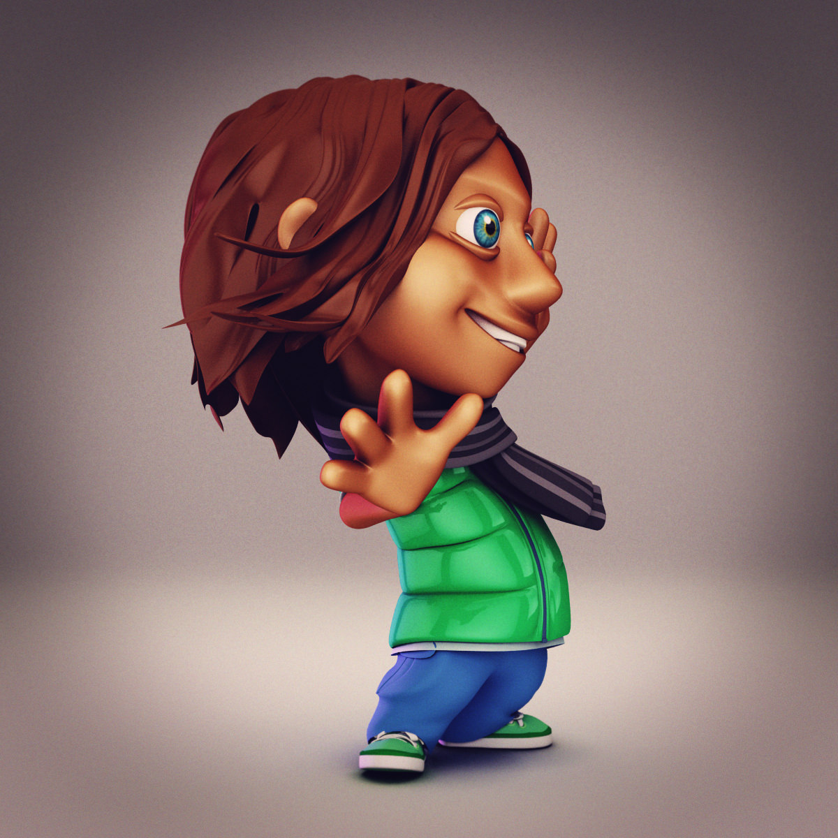 Kid 2 rigged 3D model_4