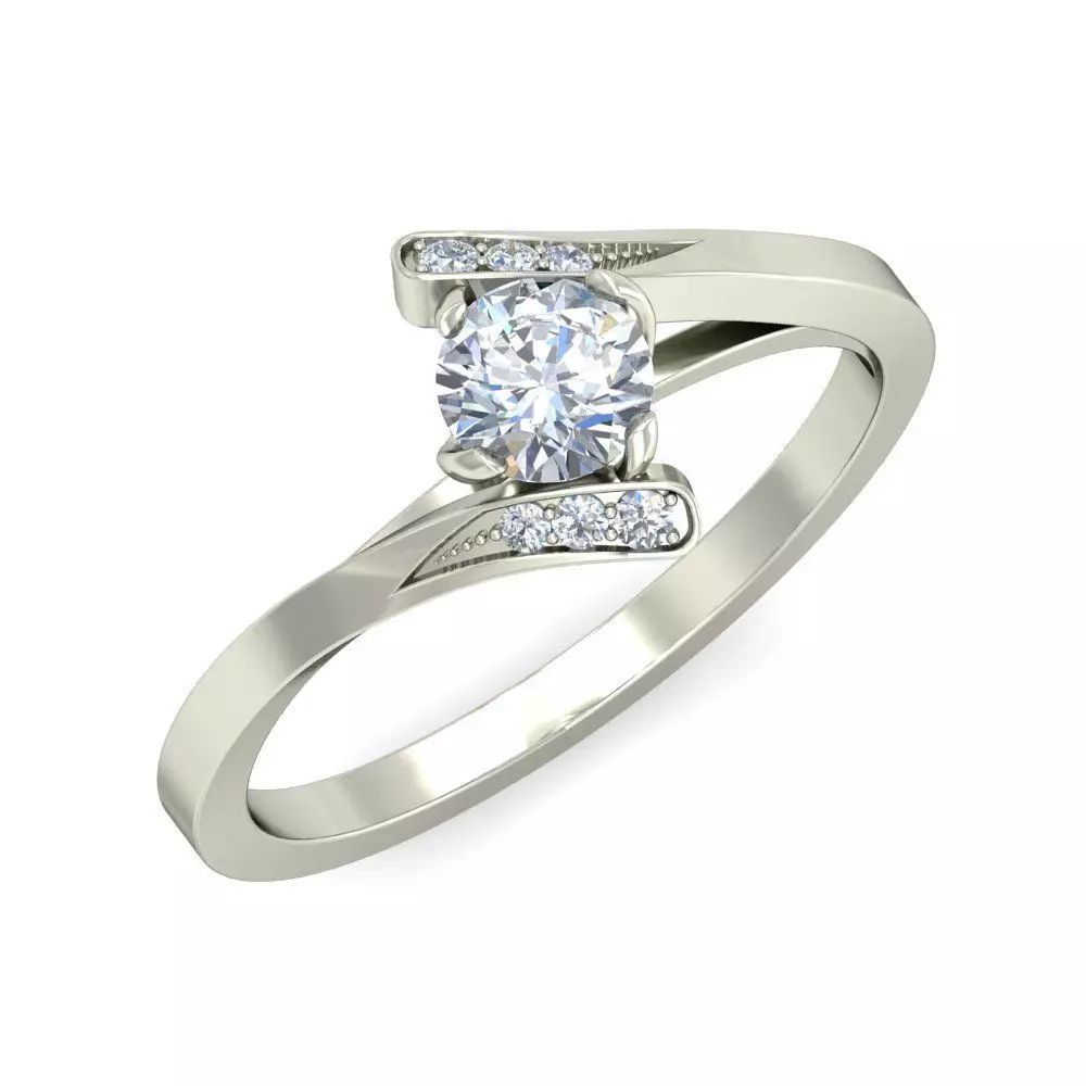 Elegant Single Stone Ring VJR97 3D print model