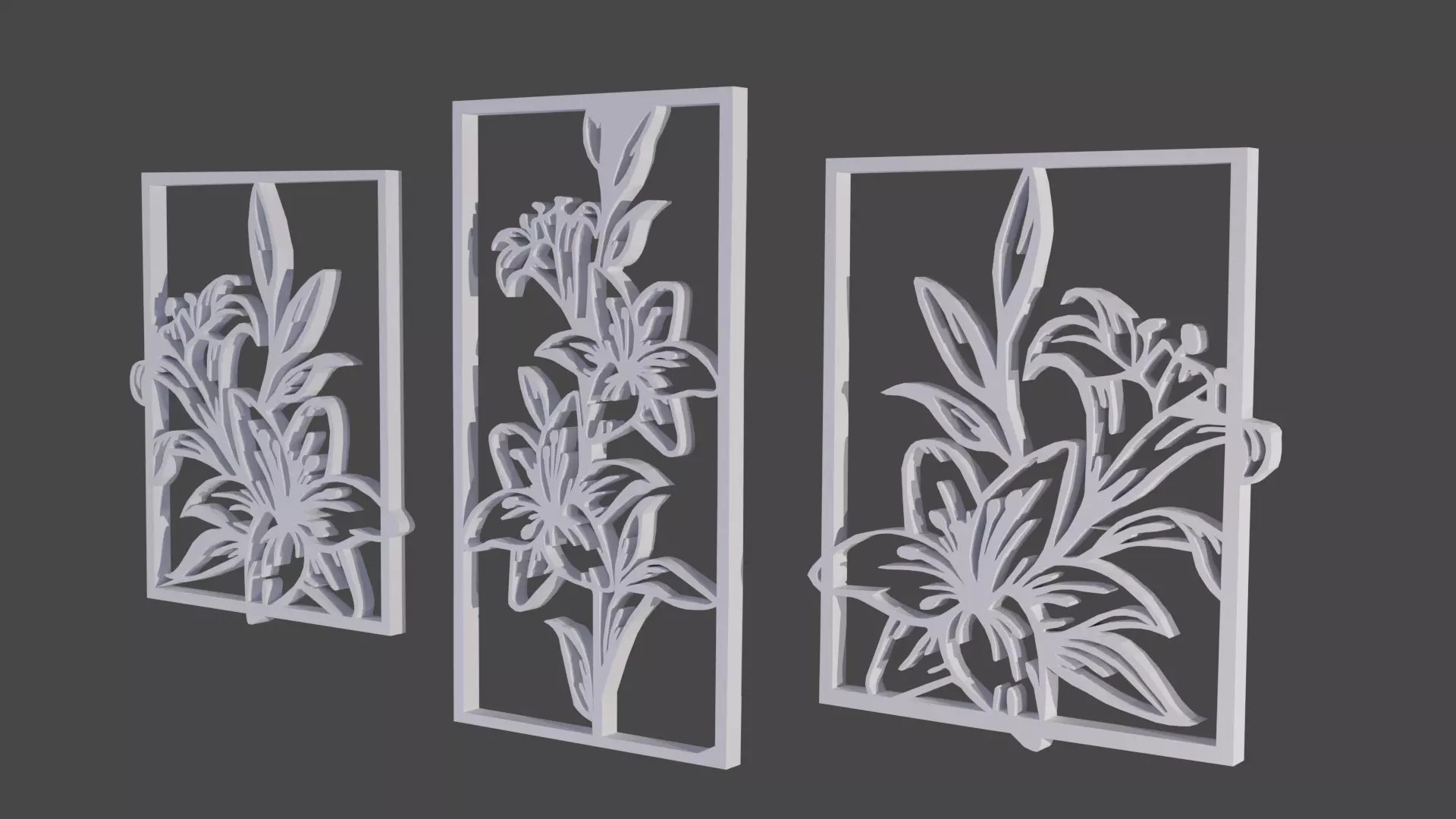 decoracion pared flores 3D print model