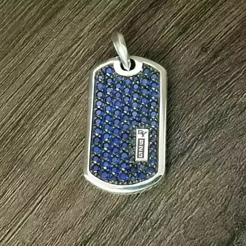 MEN DOG TAG DIAMOND PENDANT