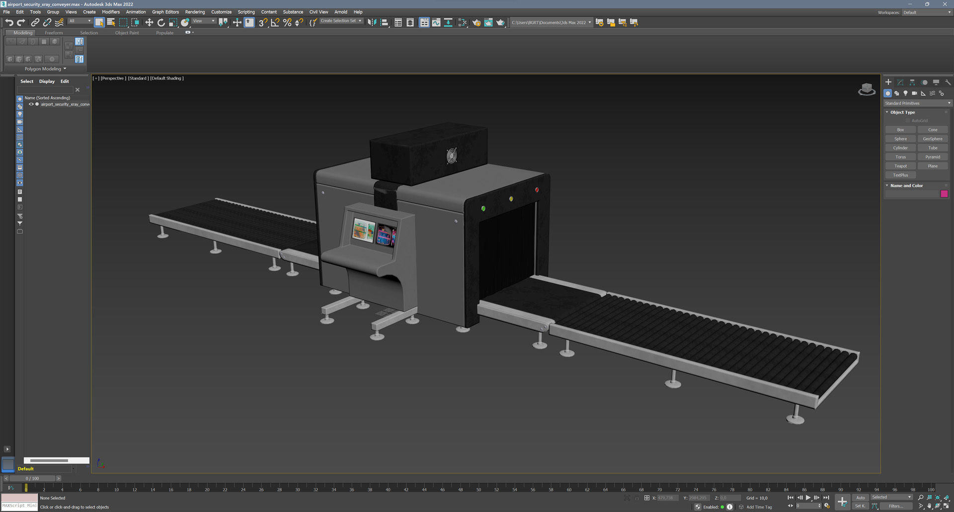Airport Security X-ray Conveyer Low-poly 3D model_15