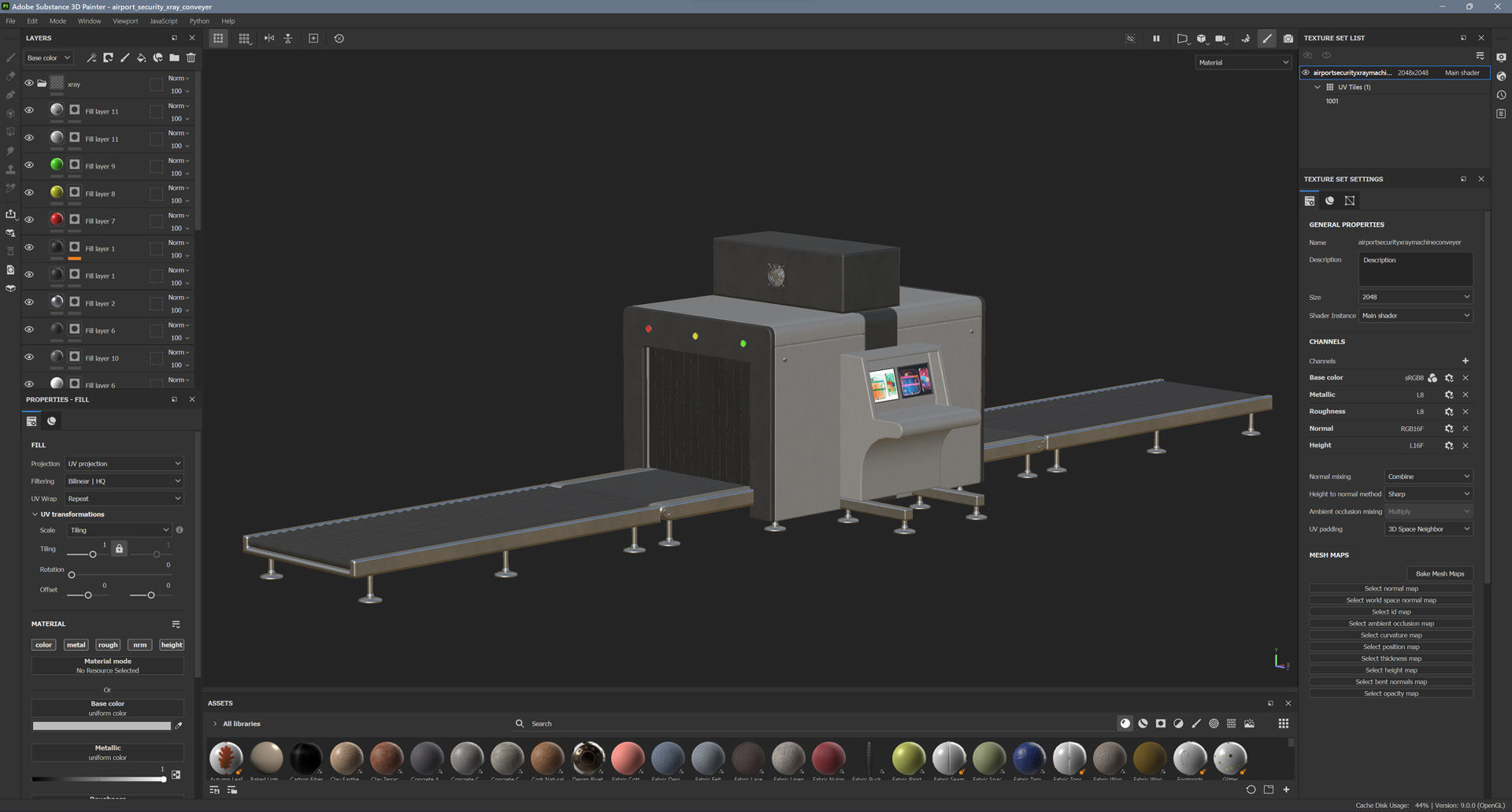 Airport Security X-ray Conveyer Low-poly 3D model_16