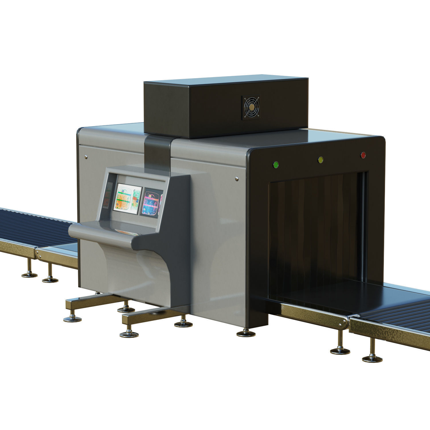 Airport Security X-ray Conveyer Low-poly 3D model_8