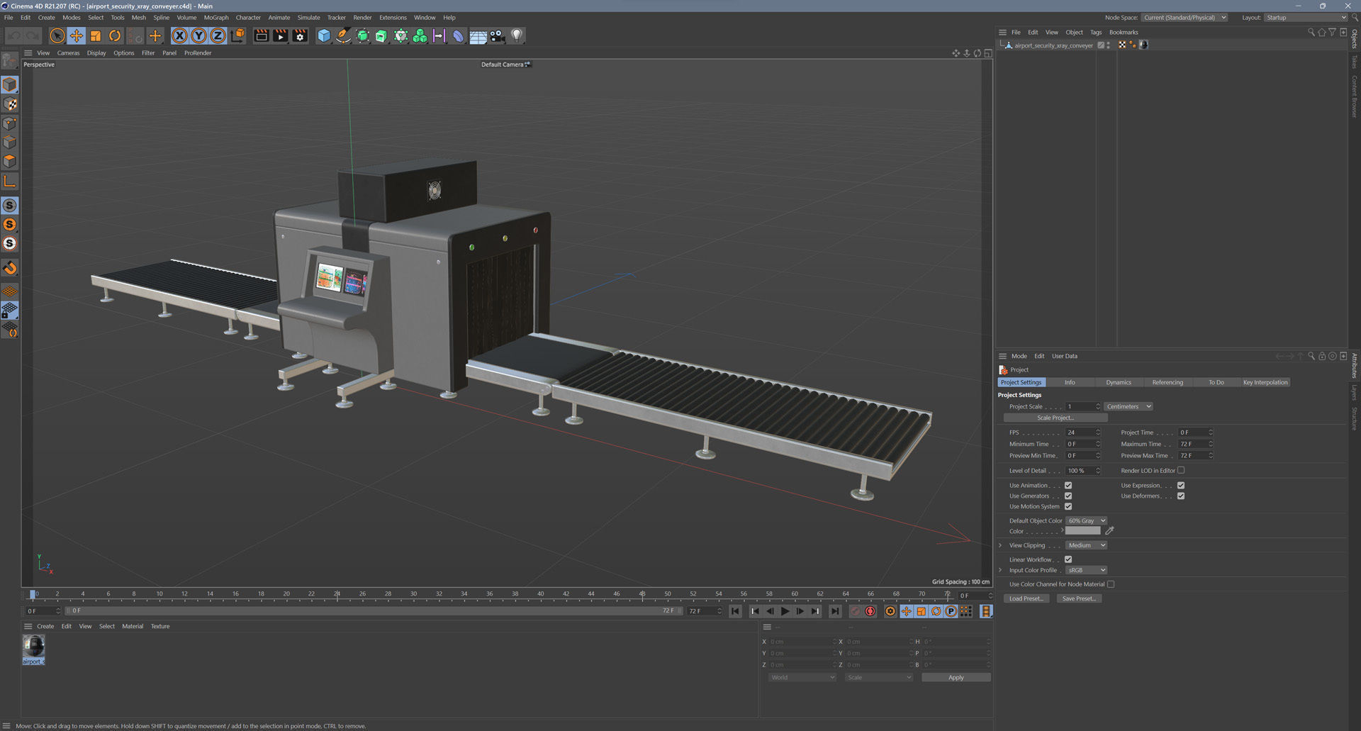 Airport Security X-ray Conveyer Low-poly 3D model_14
