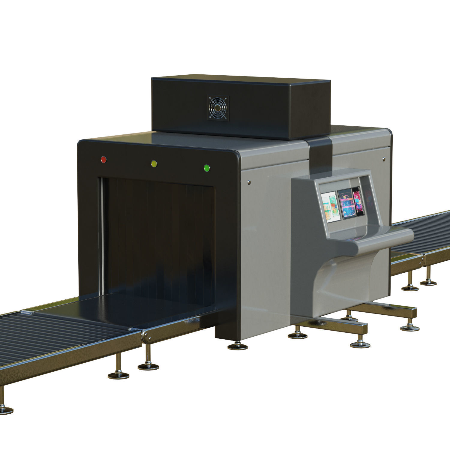 Airport Security X-ray Conveyer Low-poly 3D model_7