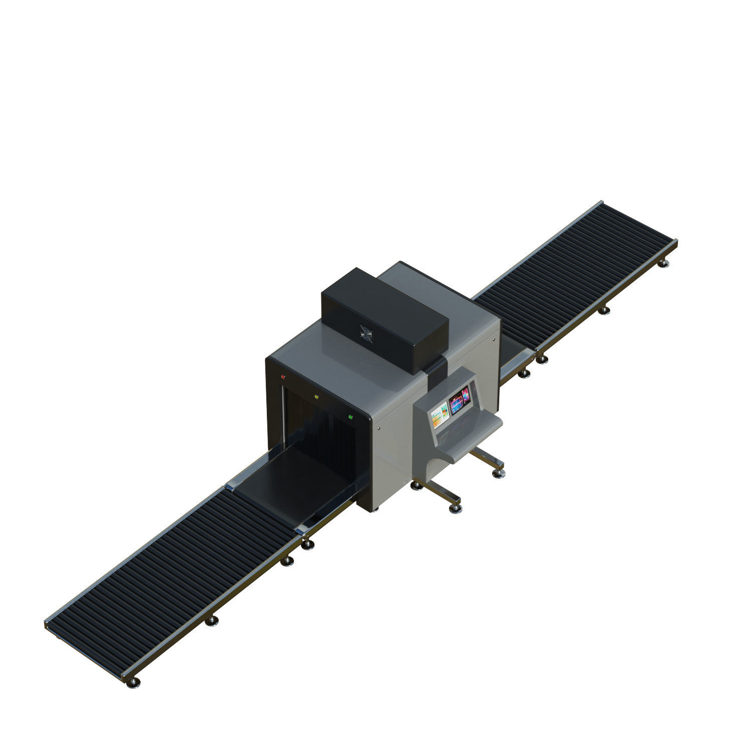 Airport Security X-ray Conveyer Low-poly 3D model_3