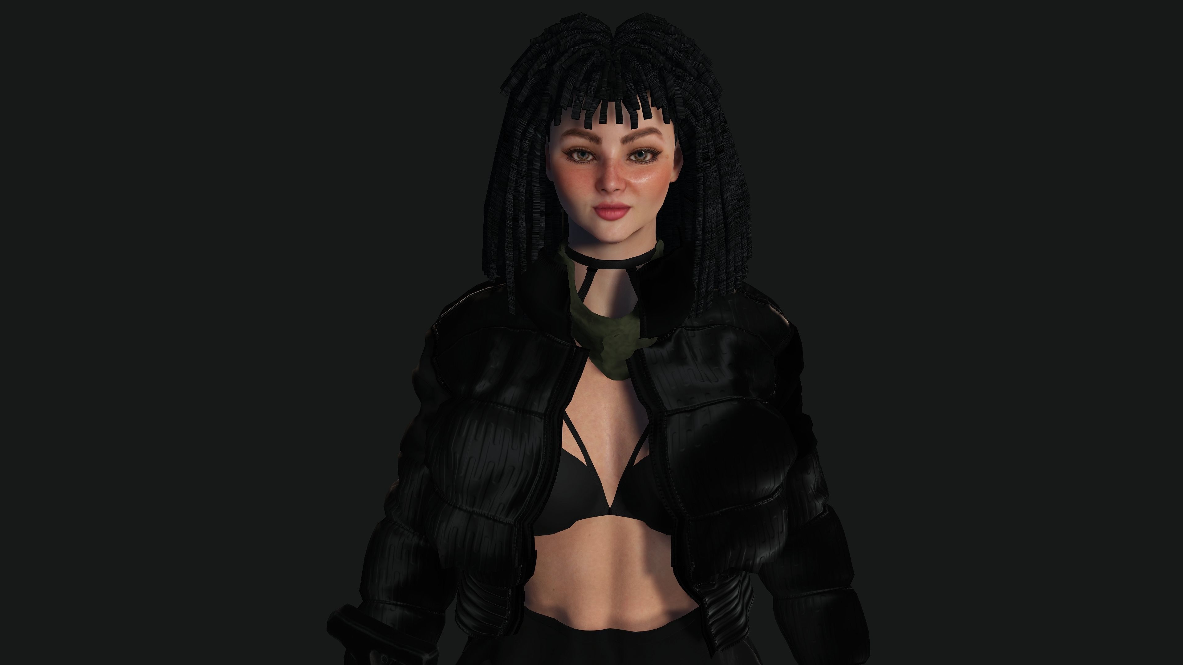 AAA 3D REALISTIC FEMALE CHARACTER - GUN SHOOTER GTA 02 Low-poly 3D model_5