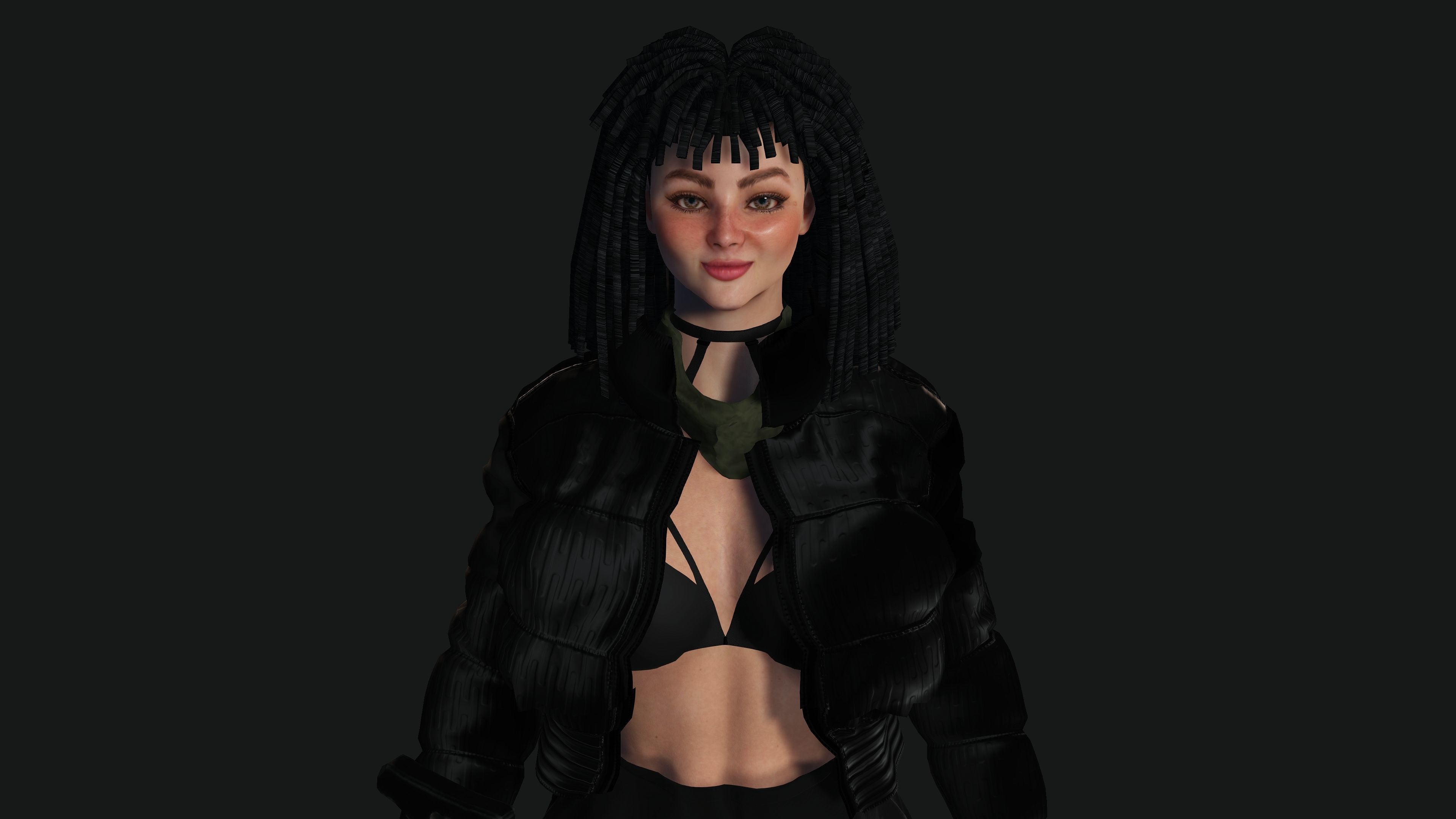 AAA 3D REALISTIC FEMALE CHARACTER - GUN SHOOTER GTA 02 Low-poly 3D model_7