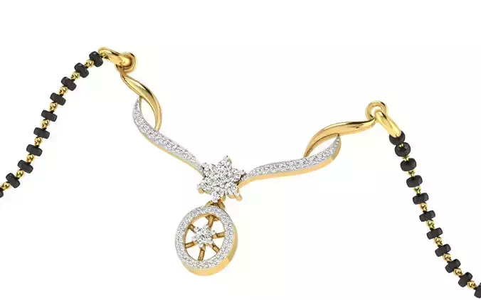 light weight yellow gold  diamond pendent -EZ T-12