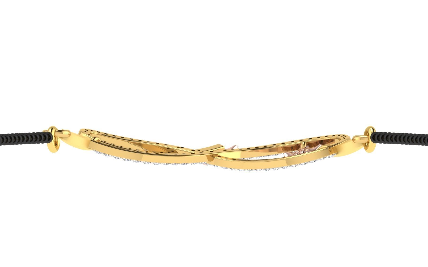 light weight yellow gold  diamond pendent -EZ T-13 3D print model_7