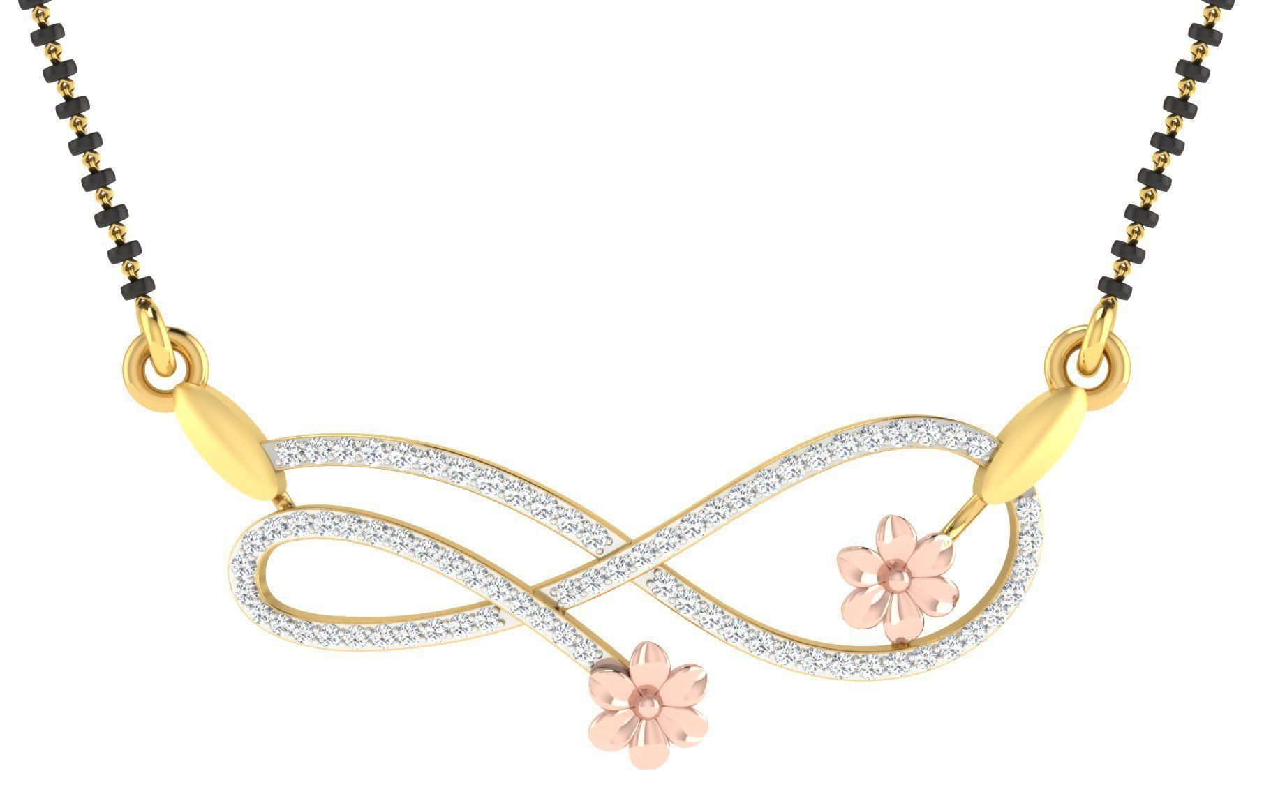 light weight yellow gold  diamond pendent -EZ T-13 3D print model_2