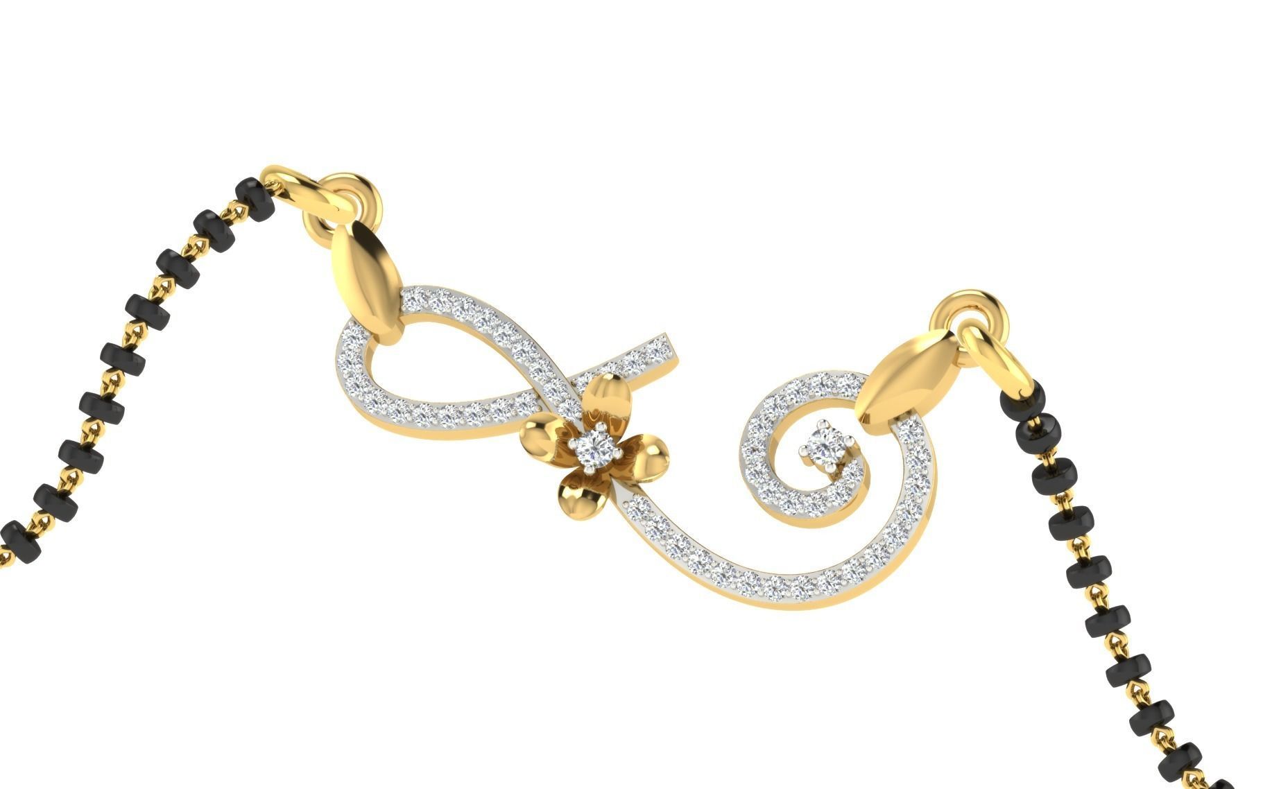 light weight yellow gold  diamond pendent -EZ T-15 3D print model_1