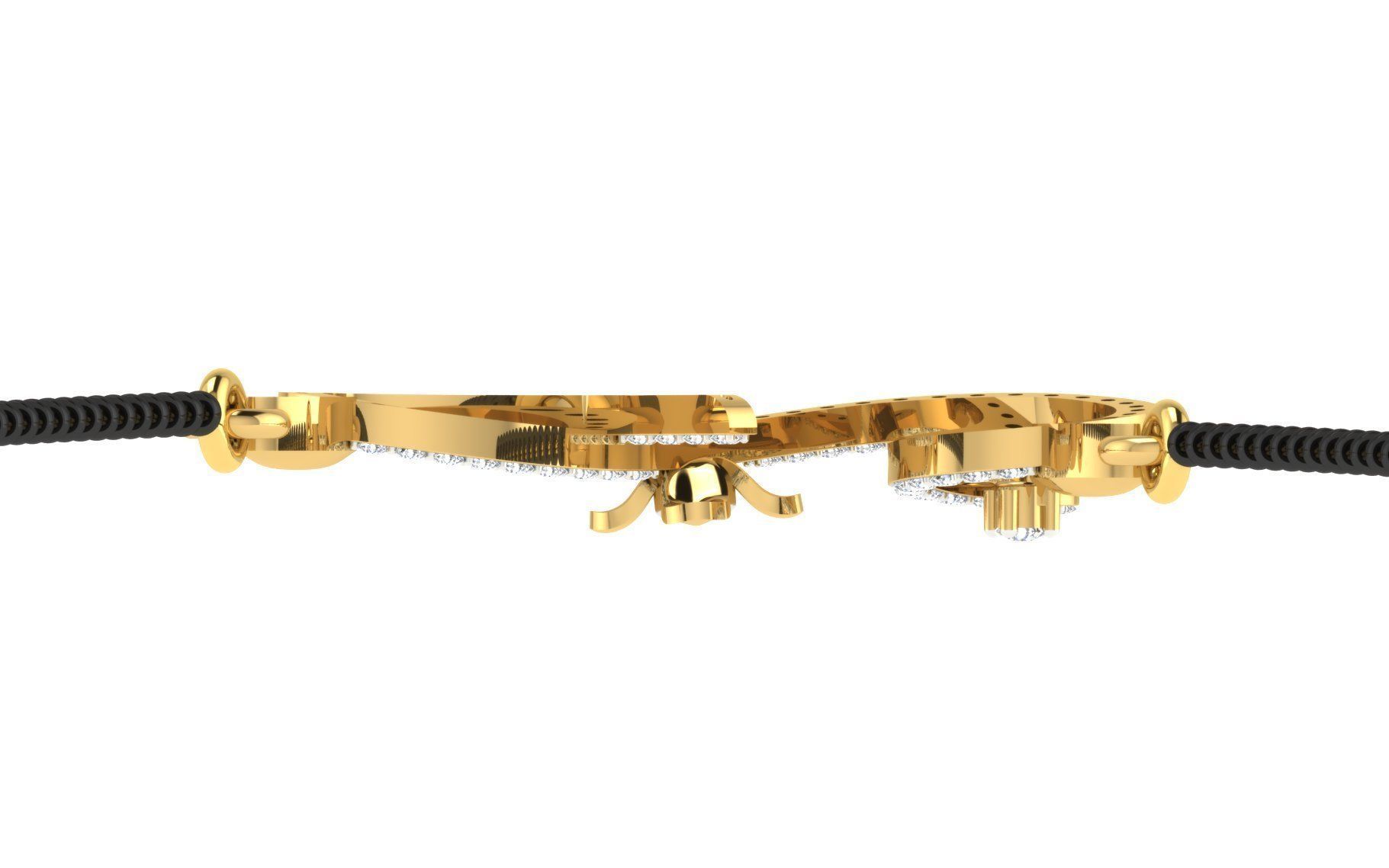 light weight yellow gold  diamond pendent -EZ T-15 3D print model_6