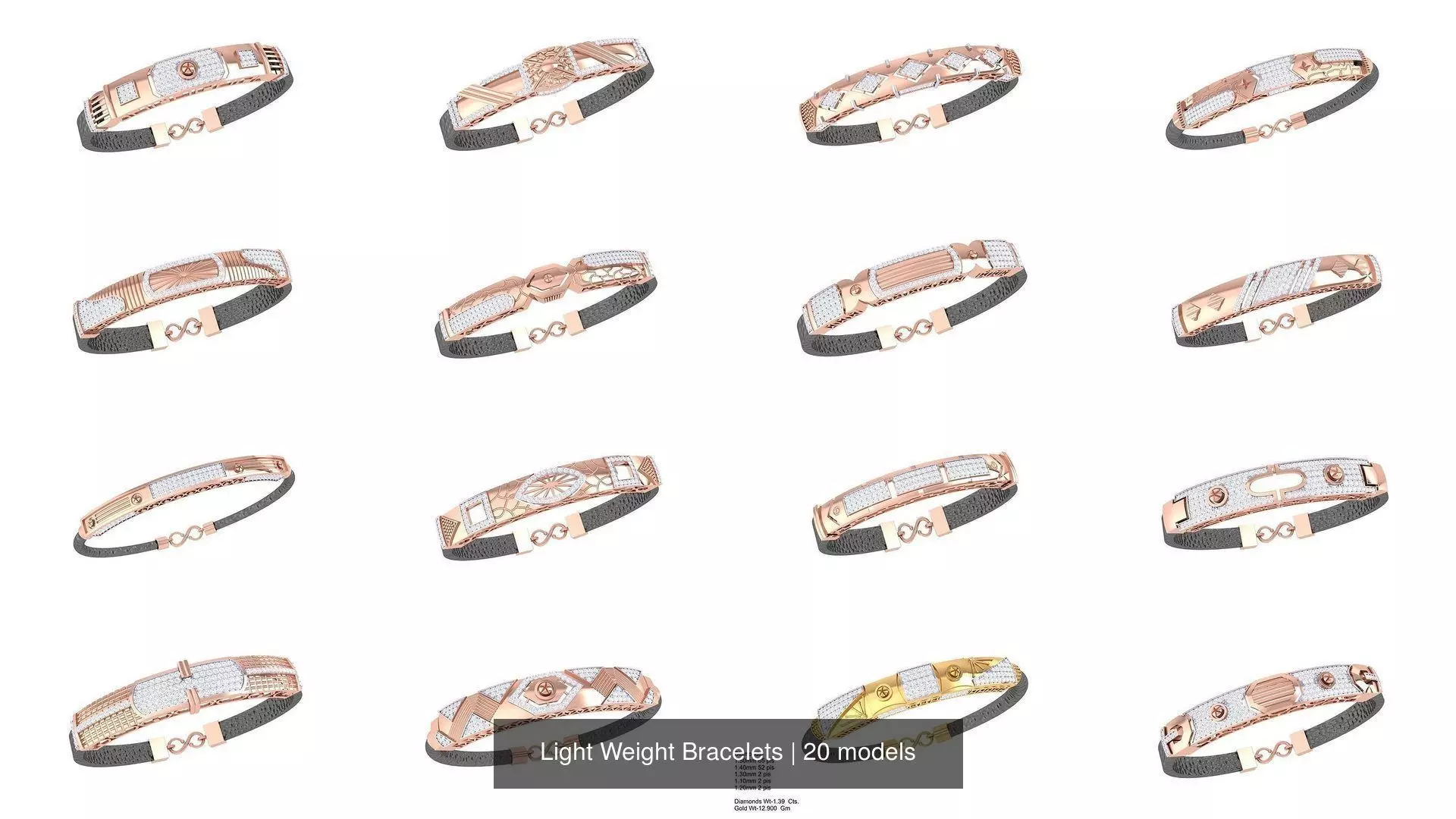 Light Weight Bracelets pack 3D Model Collection_0