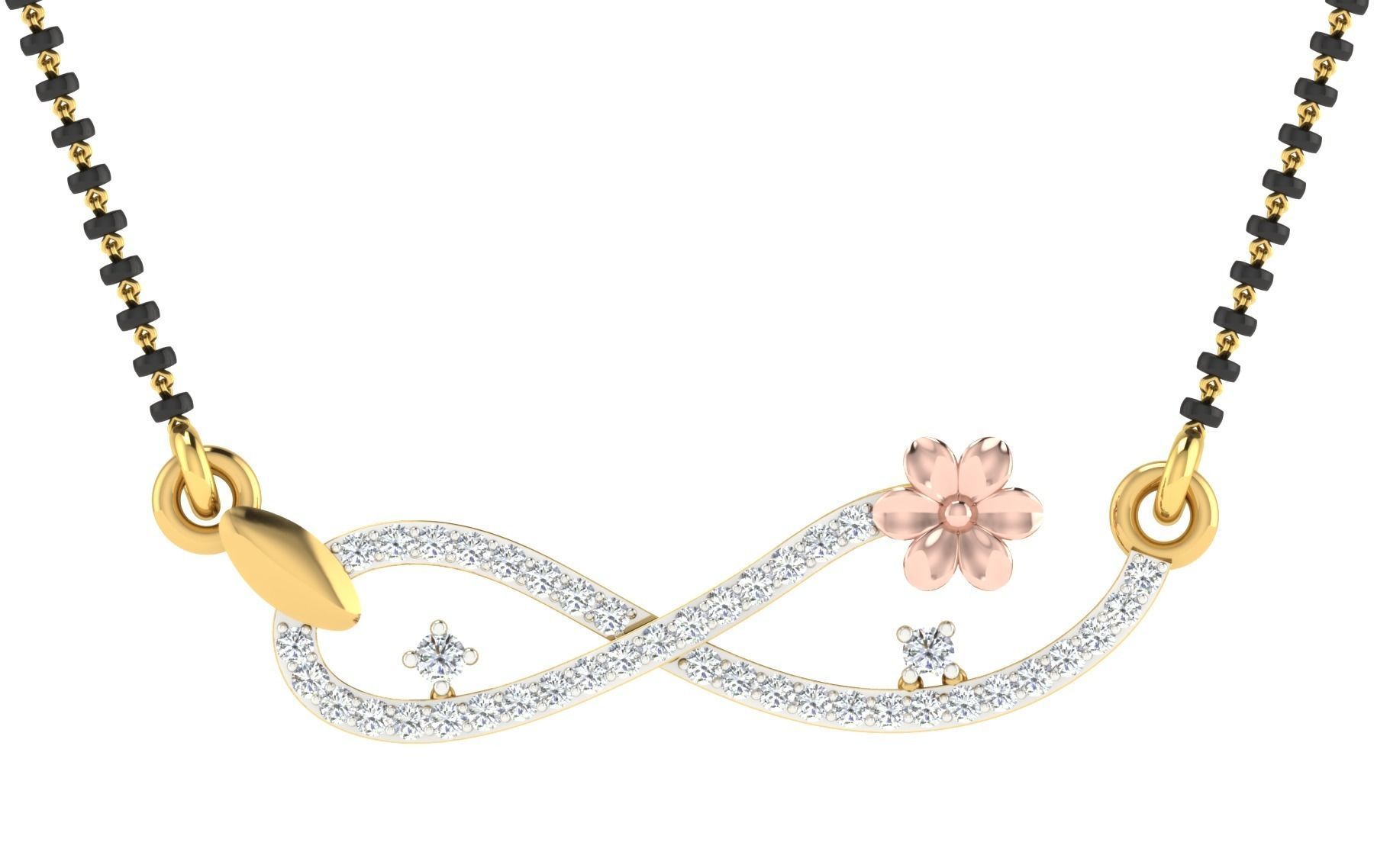 light weight yellow gold diamond pendent -EZ T-16 3D print model_3