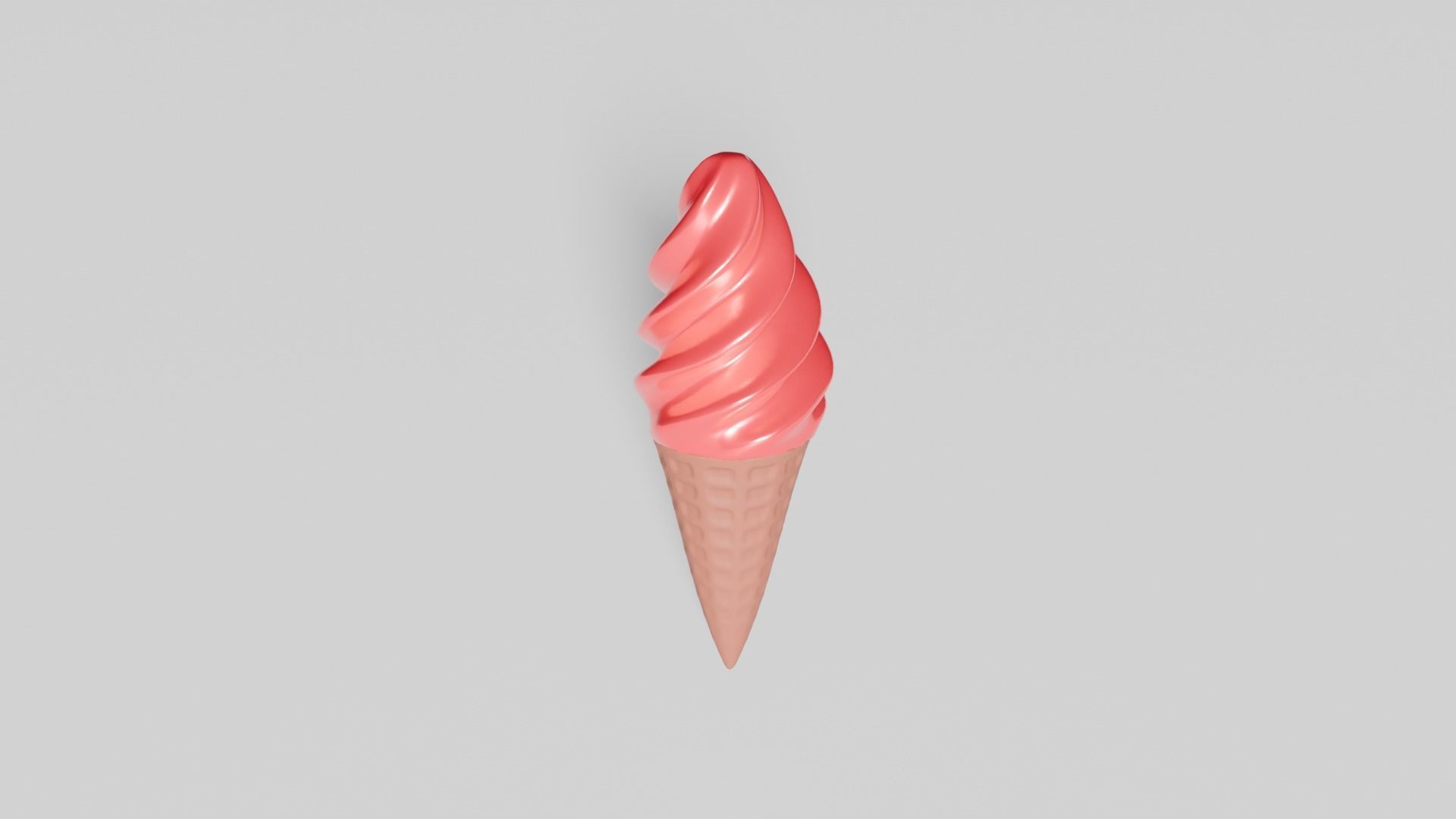 Ice cream Low poly  3D print model_1