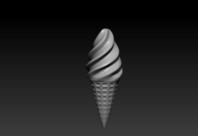 Ice cream Low poly  3D print model_2