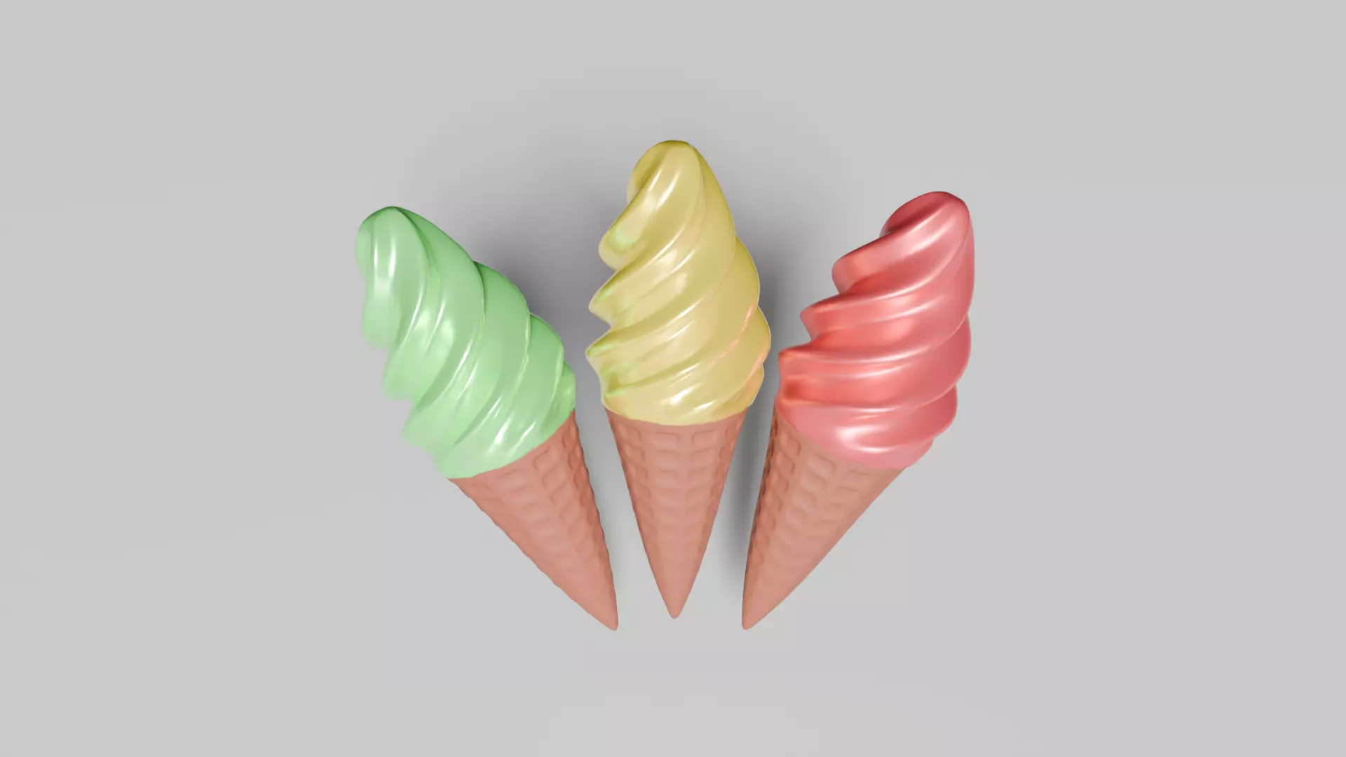 Ice cream Low poly  3D print model_0