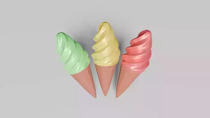 Ice cream Low poly 