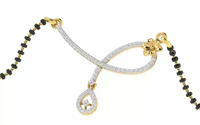light weight yellow gold  diamond pendent -EZ T-19