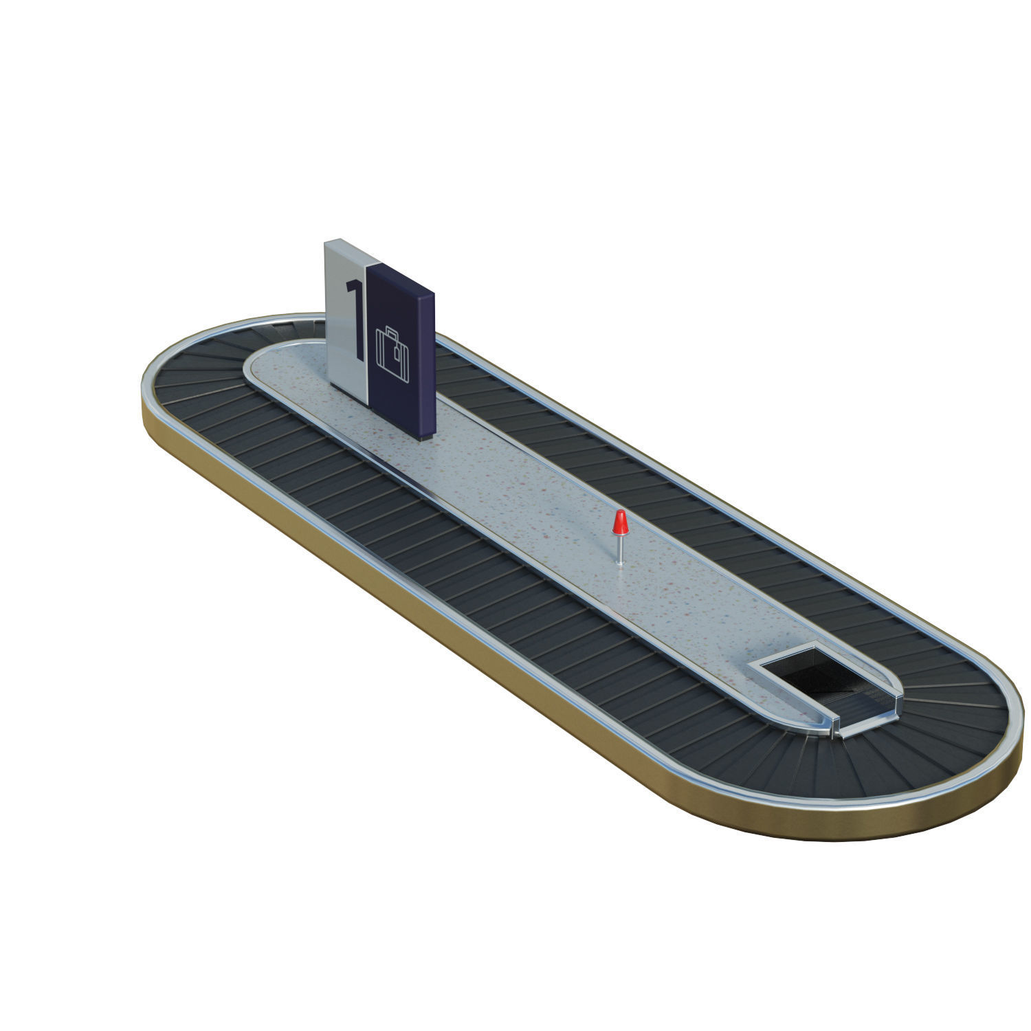 Baggage Carousel Low-poly 3D model_4